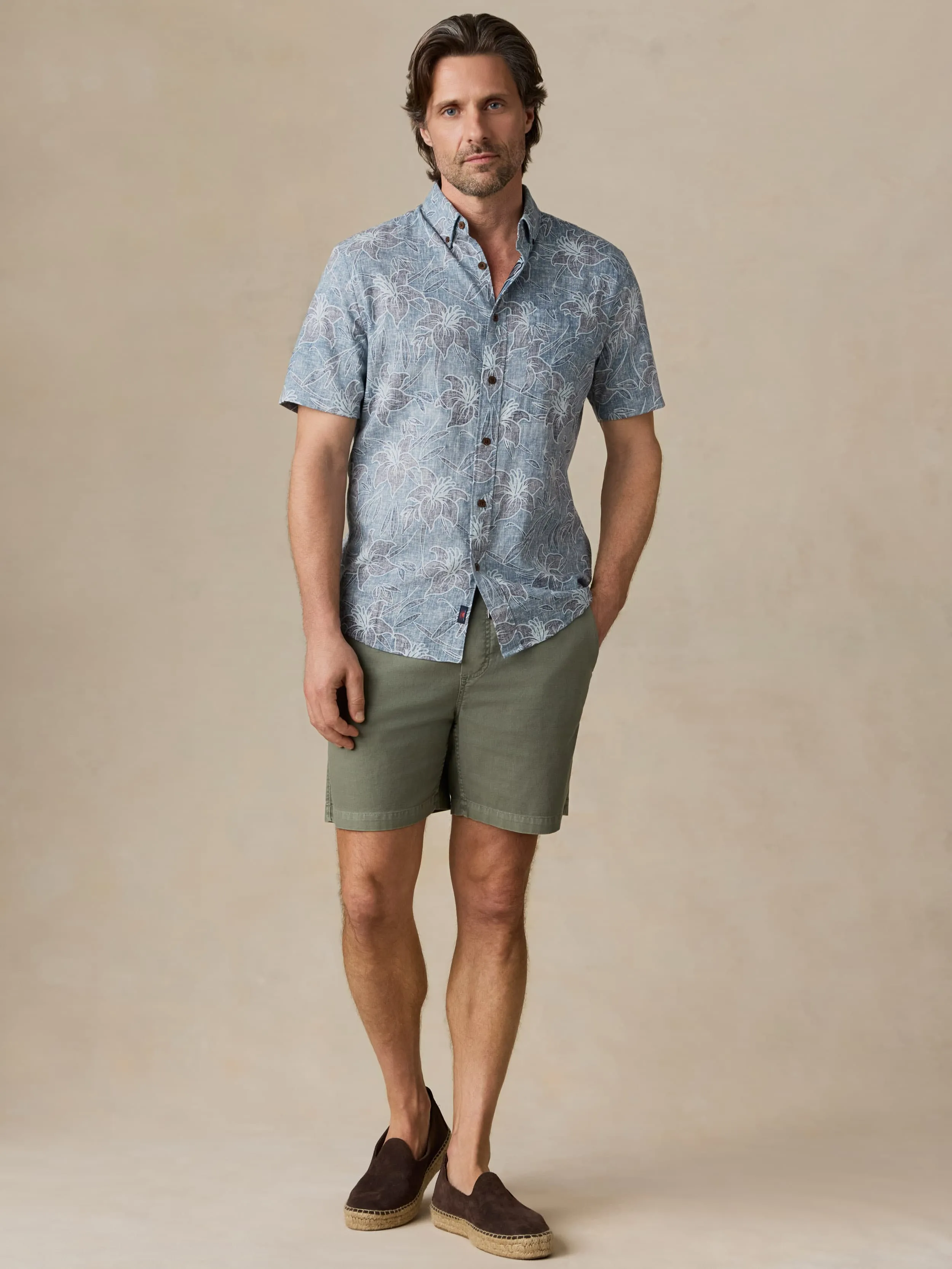 Short-Sleeve Breeze Shirt - Stormy Sea Lotus sold by Faherty product image thumbnail 5