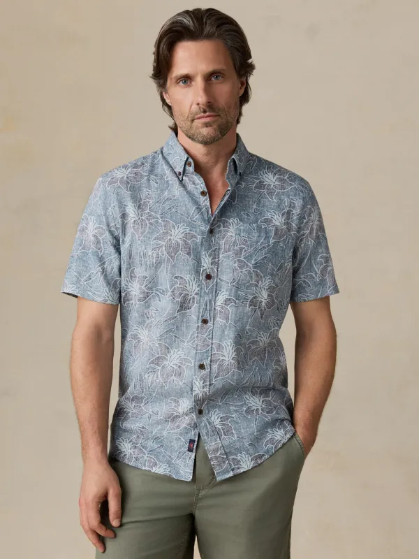 Short-Sleeve Breeze Shirt - Stormy Sea Lotus made by Faherty
