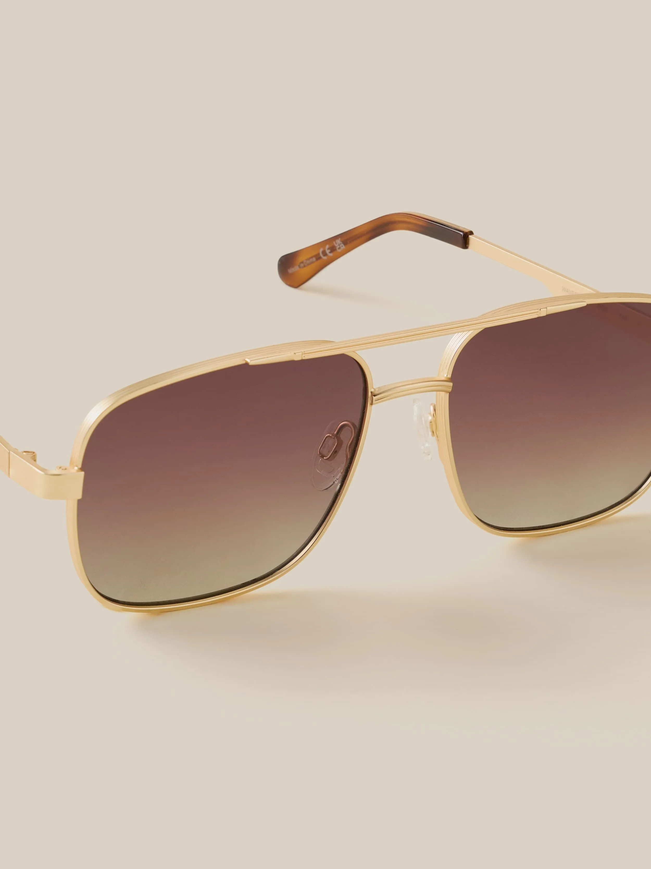 Waverly Sunglasses - Satin Gold sold by Faherty product image thumbnail 2