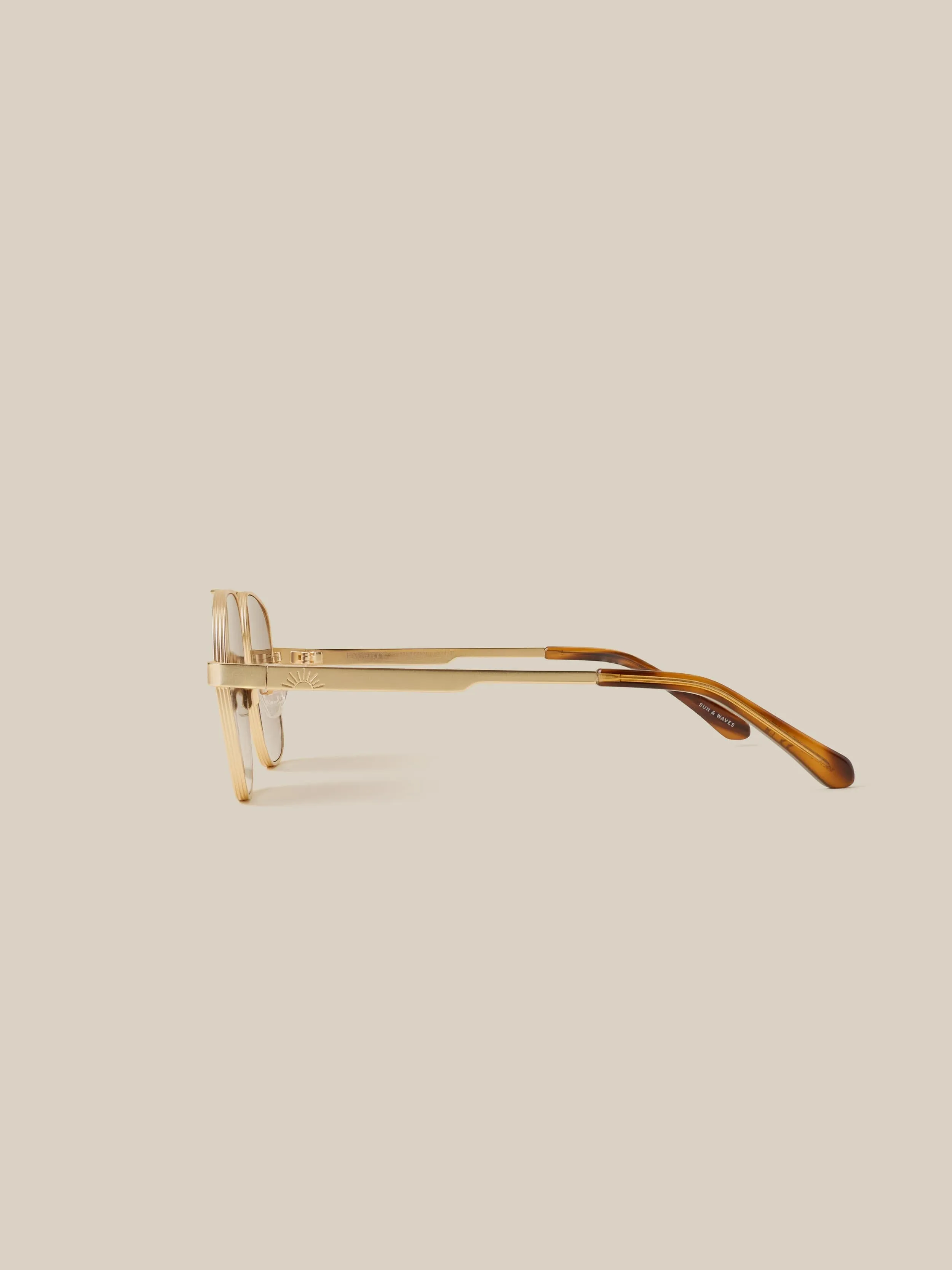Waverly Sunglasses - Satin Gold sold by Faherty product image thumbnail 3