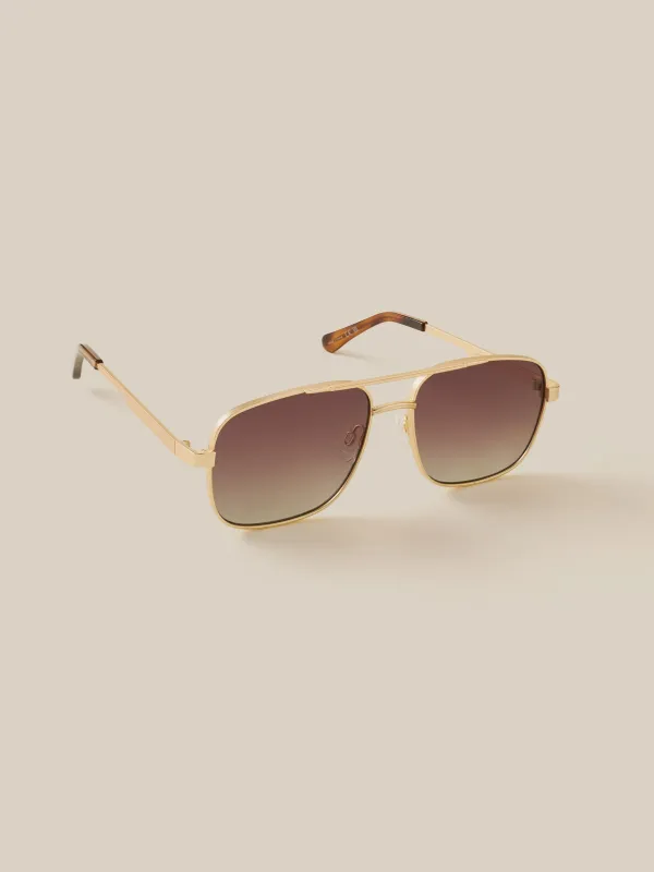 Waverly Sunglasses - Satin Gold made by Faherty