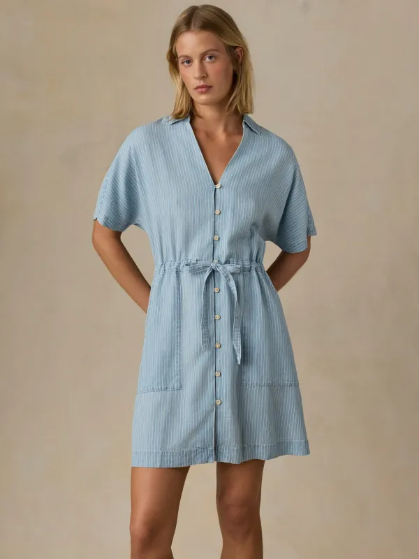 Tried & True Oakley Dress - Bluewater Stripe made by Faherty