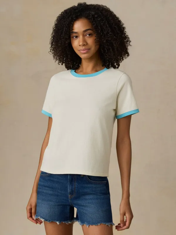 Sunwashed Regenerative Tee - Lemon Sorbet made by Faherty