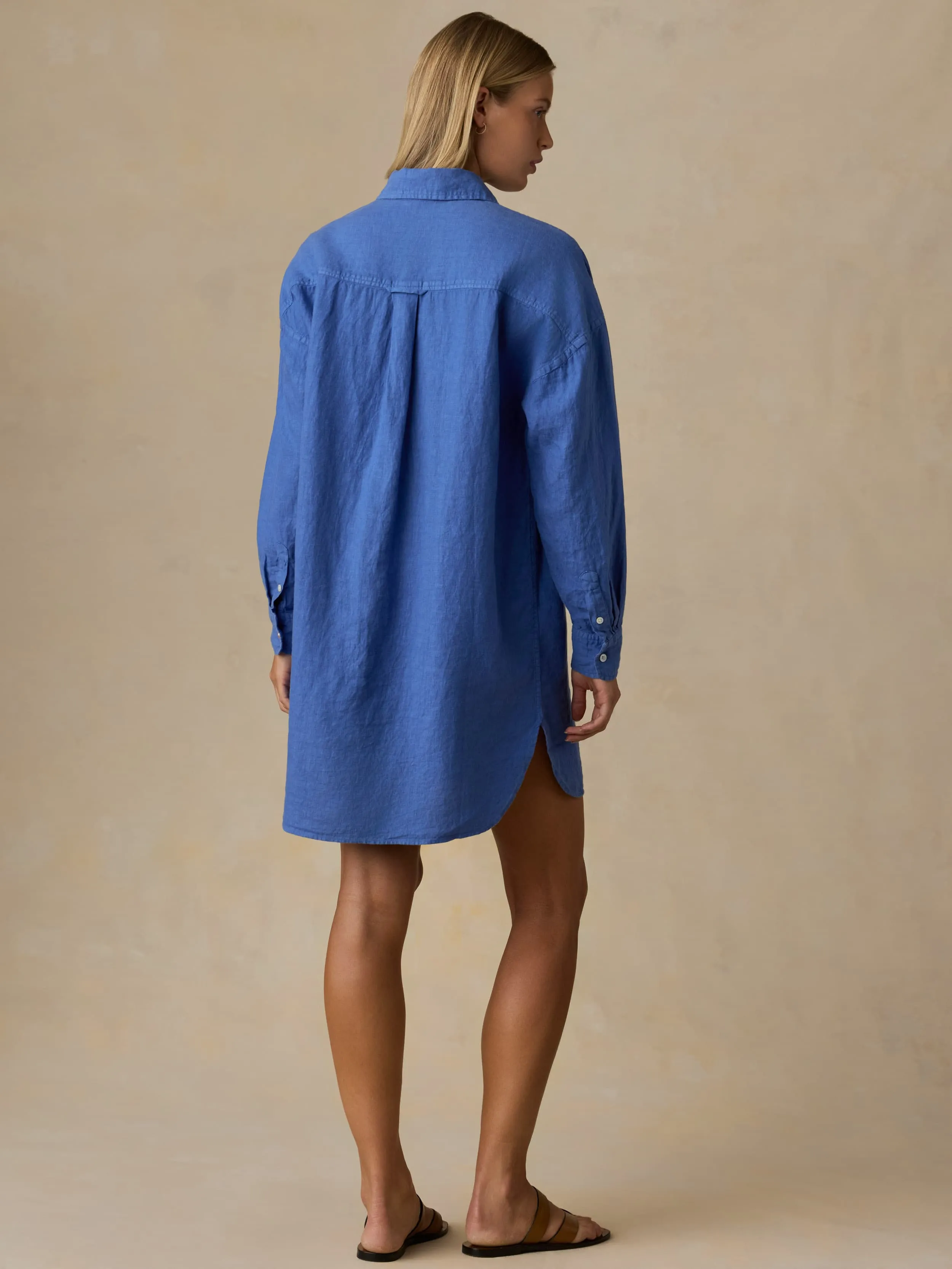 Laguna Linen Kova Shirtdress - Paradise Blue sold by Faherty product image thumbnail 5