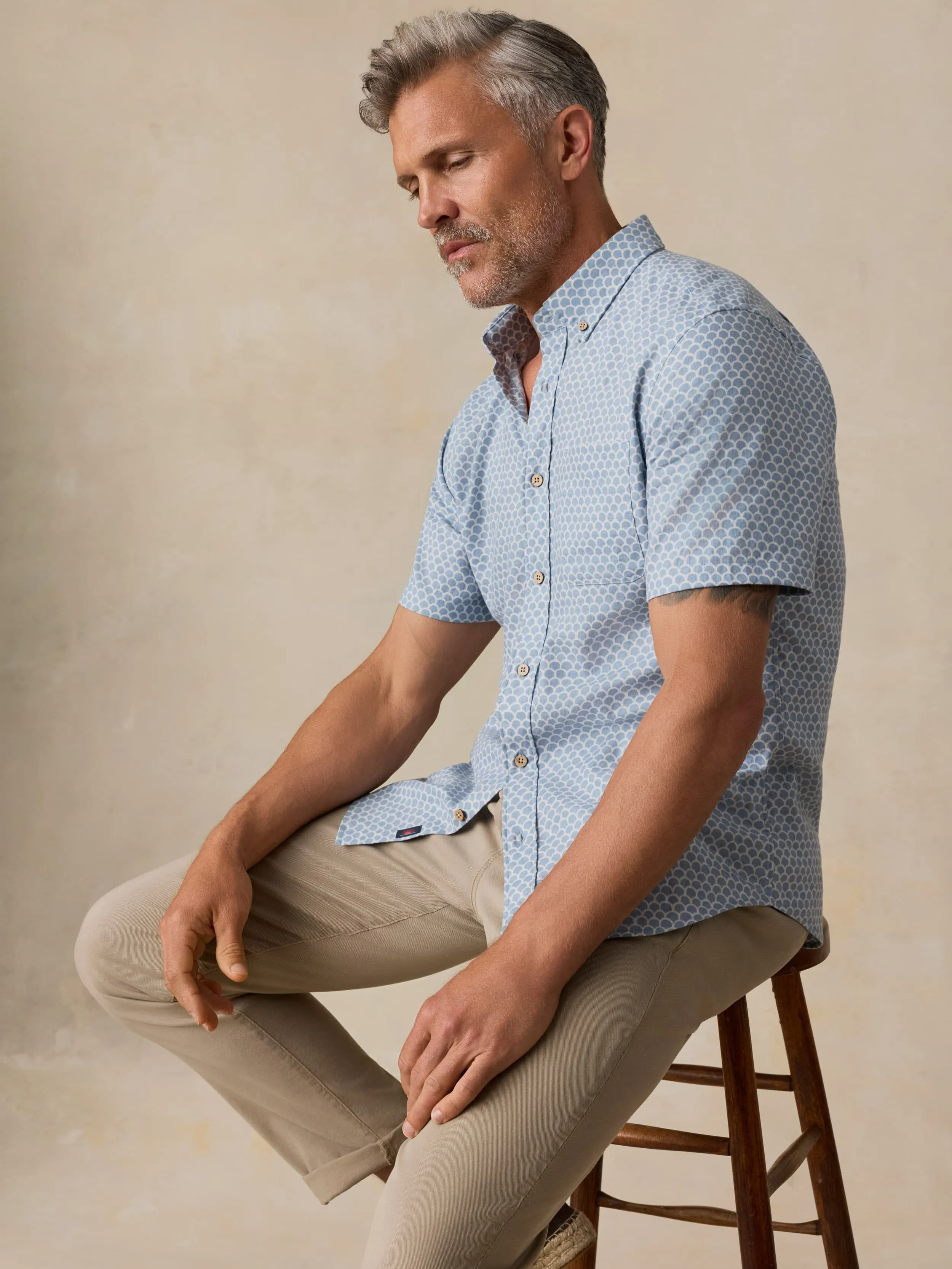 Short-Sleeve Breeze Shirt - Fishscale Redux sold by Faherty product image thumbnail 3
