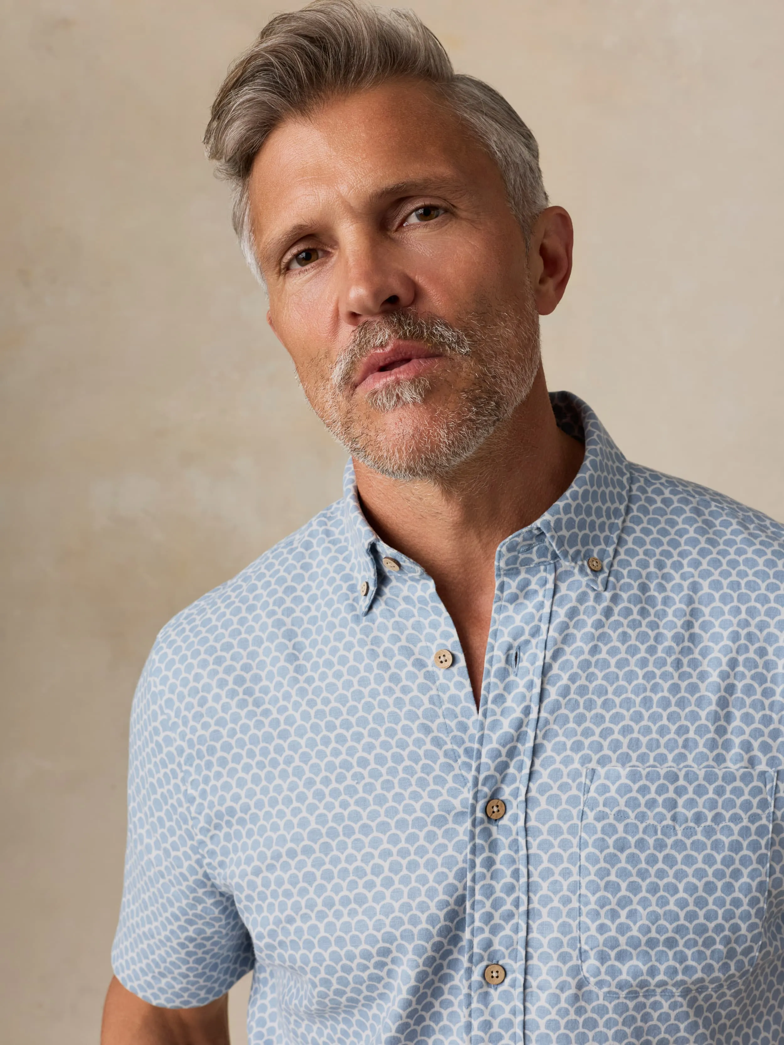 Short-Sleeve Breeze Shirt - Fishscale Redux sold by Faherty product image thumbnail 2