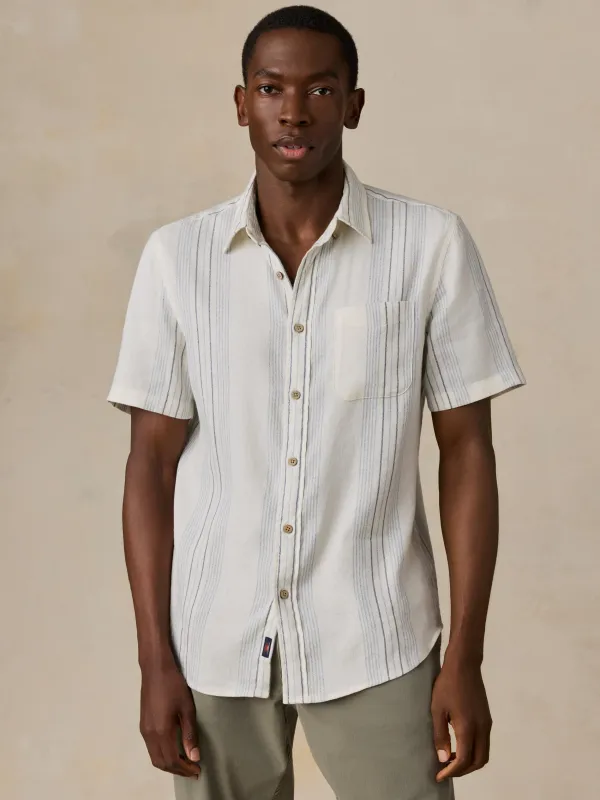 Short-Sleeve Breeze Shirt - River Shore Stripe made by Faherty