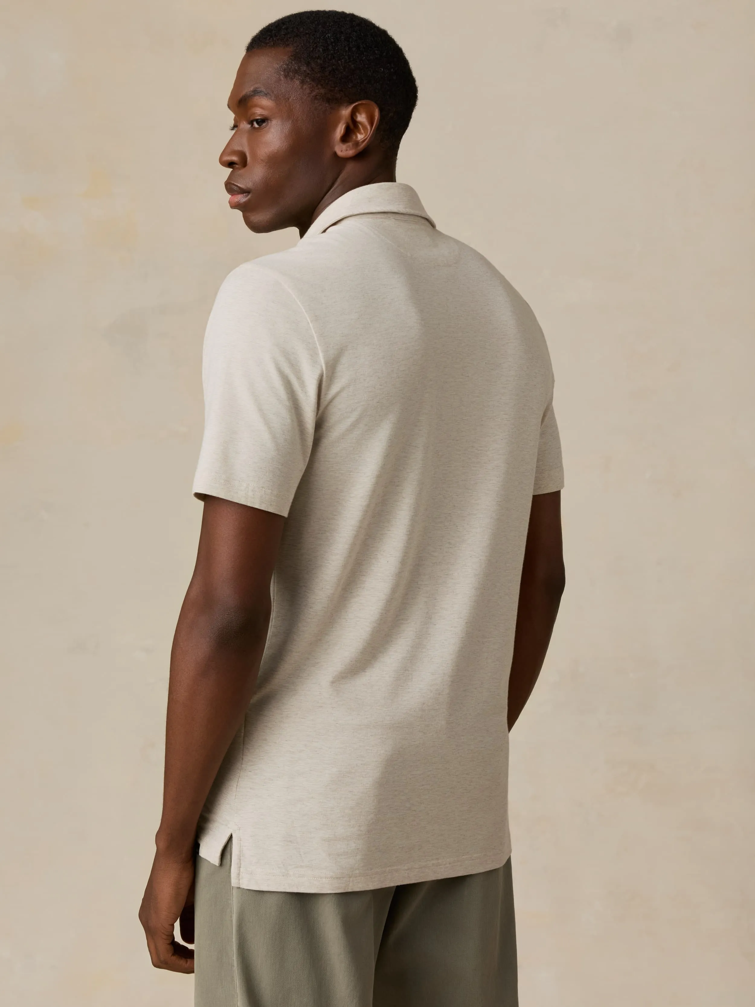 Short-Sleeve Movement™ Polo - Shore Sand Feeder sold by Faherty product image thumbnail 3