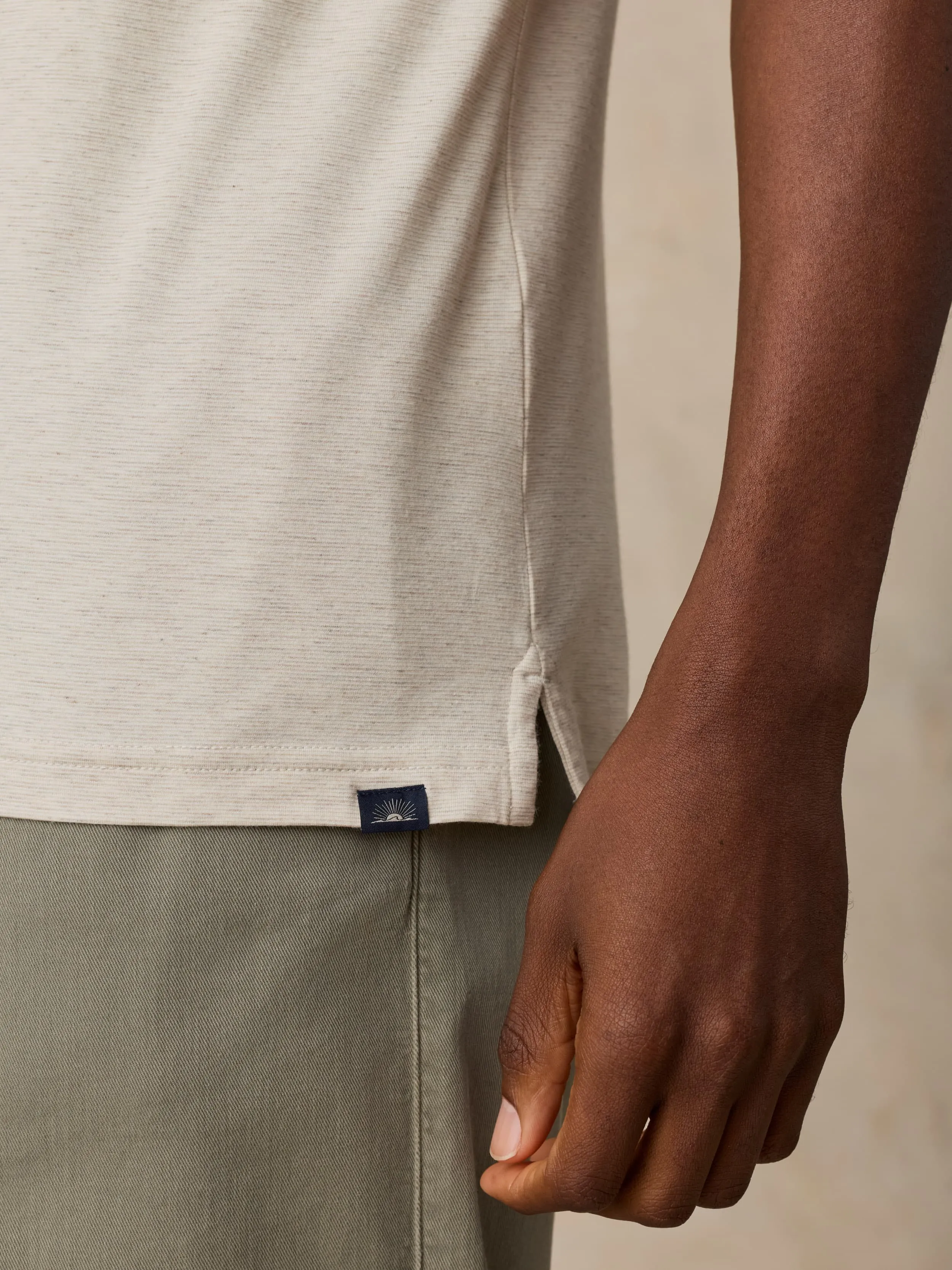 Short-Sleeve Movement™ Polo - Shore Sand Feeder sold by Faherty product image thumbnail 5
