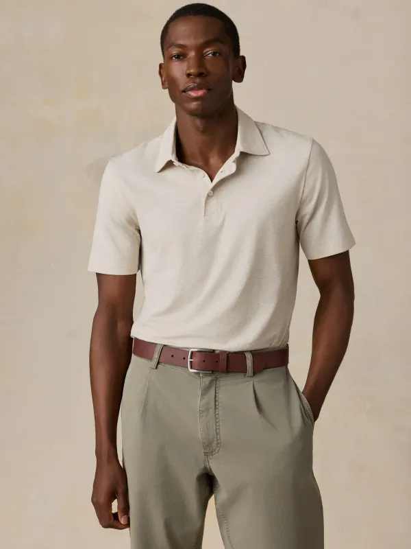 Short-Sleeve Movement™ Polo - Shore Sand Feeder made by Faherty