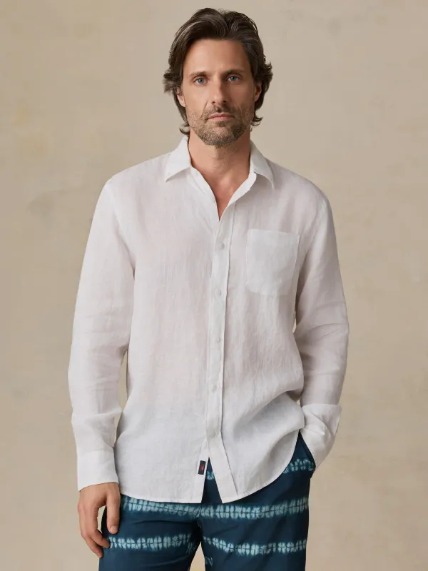Sunwashed Linen Shirt - Pure White made by Faherty