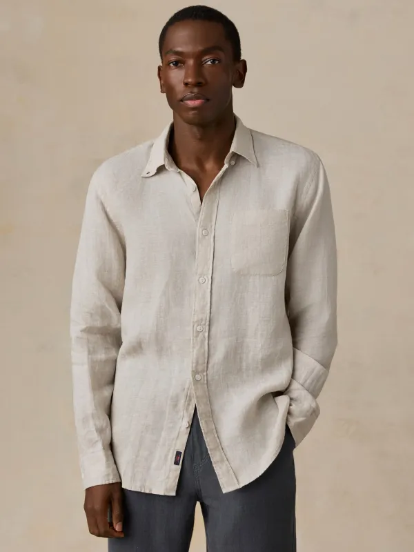 Sunwashed Linen Shirt - Castle Stone made by Faherty