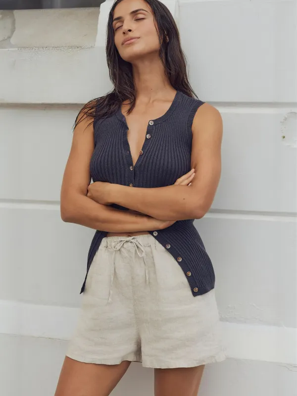 Laguna Linen Montecito Short - Flax made by Faherty