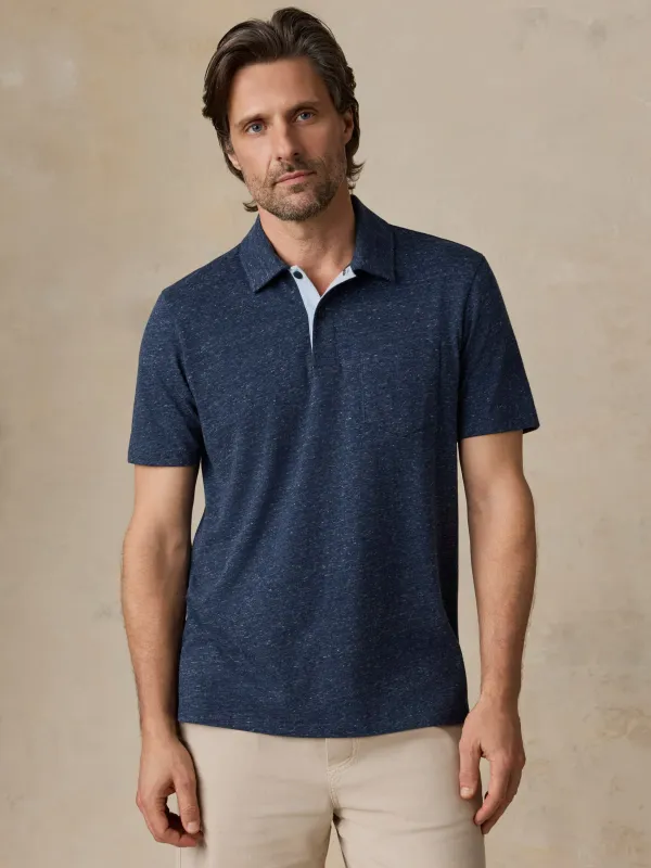Short-Sleeve Breeze Polo - Midnight Skies Heather made by Faherty