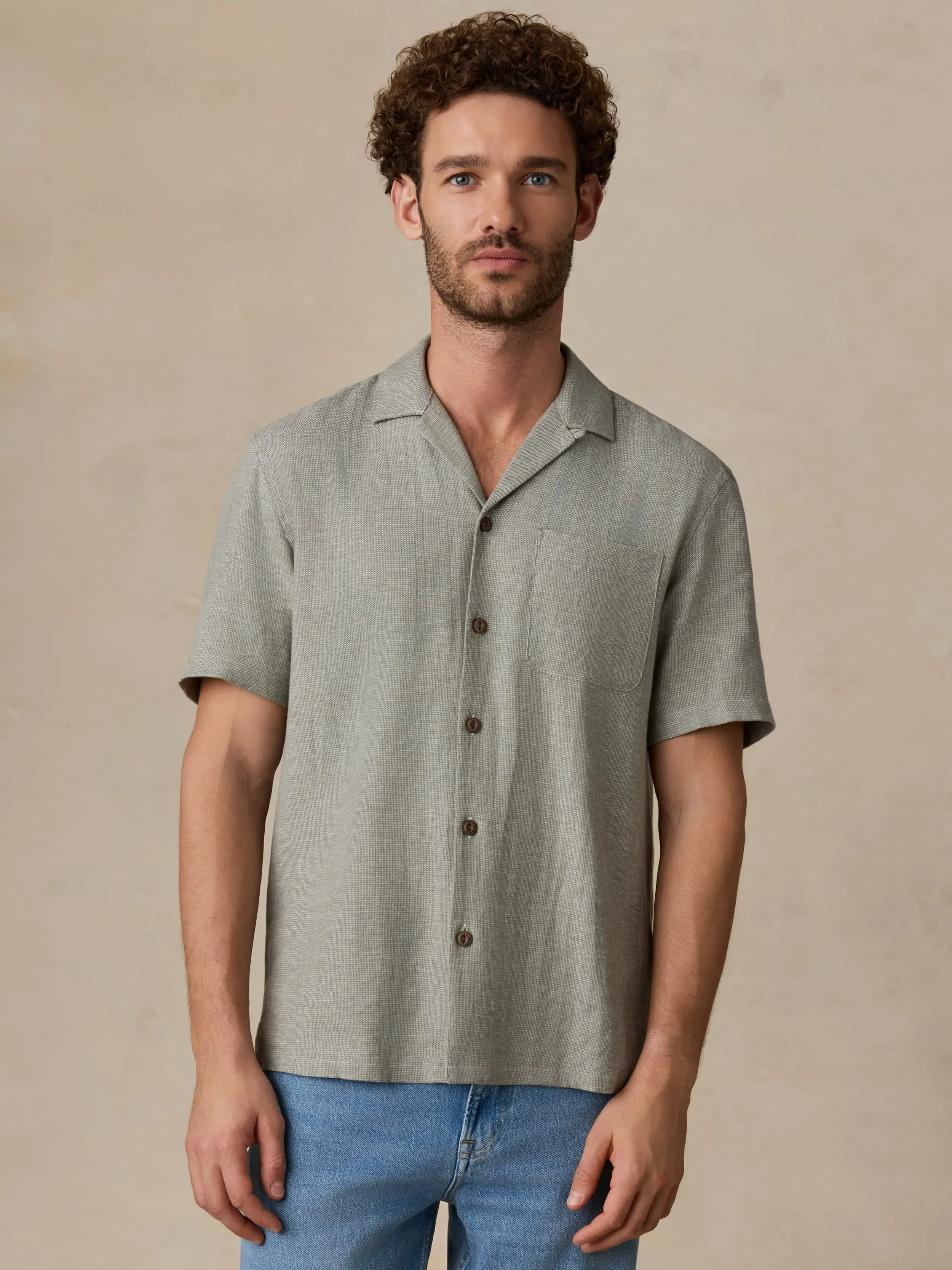 Short-Sleeve Breeze Camp Shirt - Garden Valley sold by Faherty