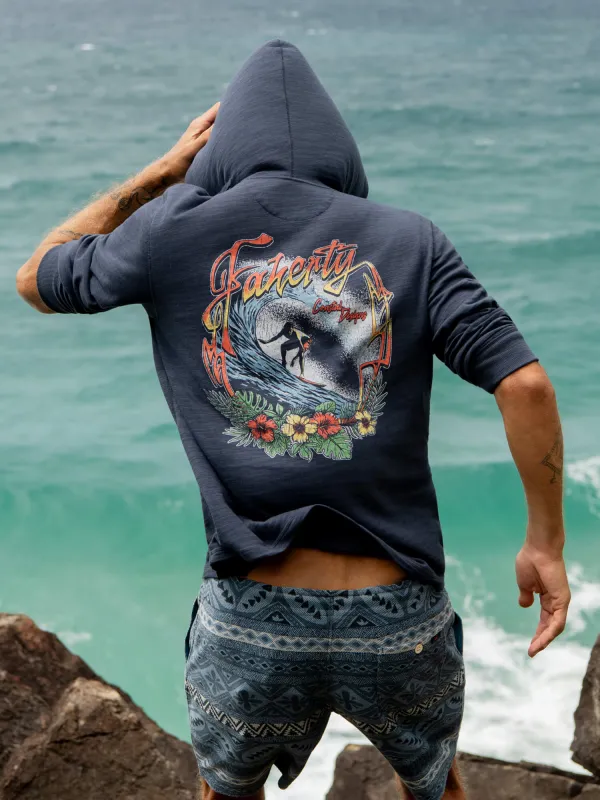 Sunwashed Organic Graphic Hoodie - Blue Nights made by Faherty