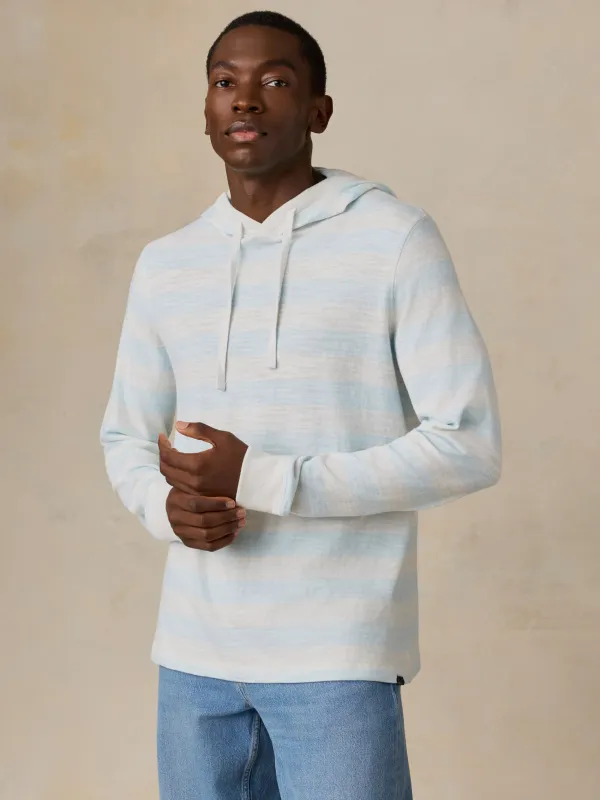Sunwashed Organic Hoodie - Beach Sky Stripe made by Faherty