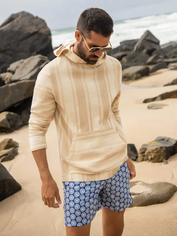 Whitewater Hoodie - Ivory Desert Stripe made by Faherty