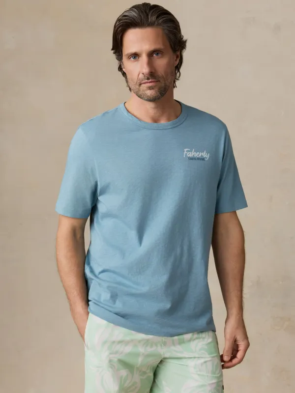 Sunwashed Regenerative Graphic Tee - Stormy Lake made by Faherty