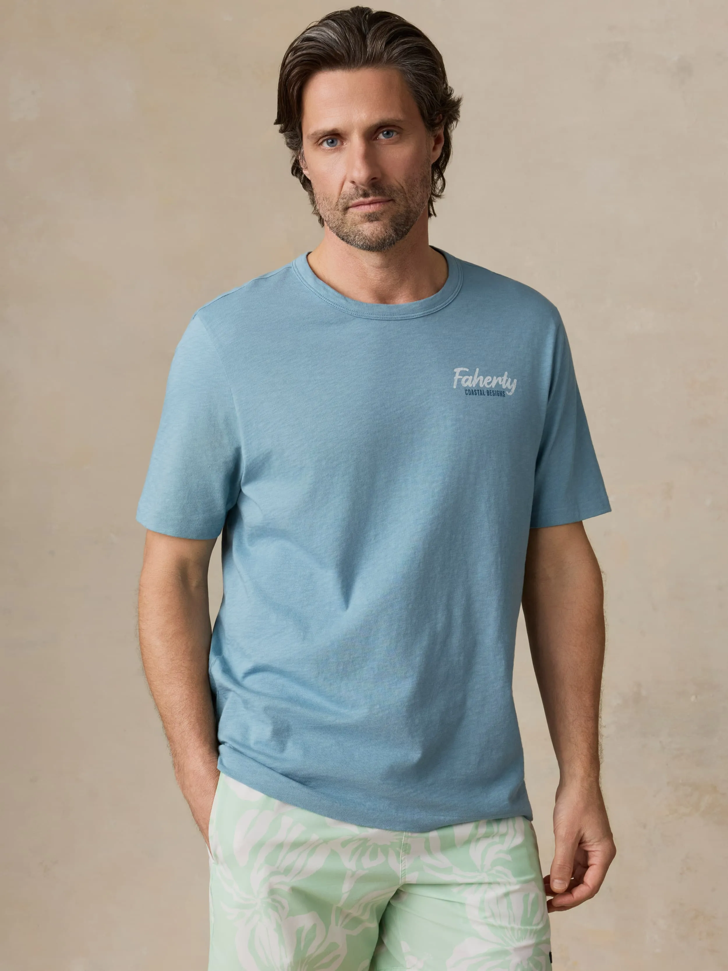 Sunwashed Regenerative Graphic Tee - Stormy Lake sold by Faherty
