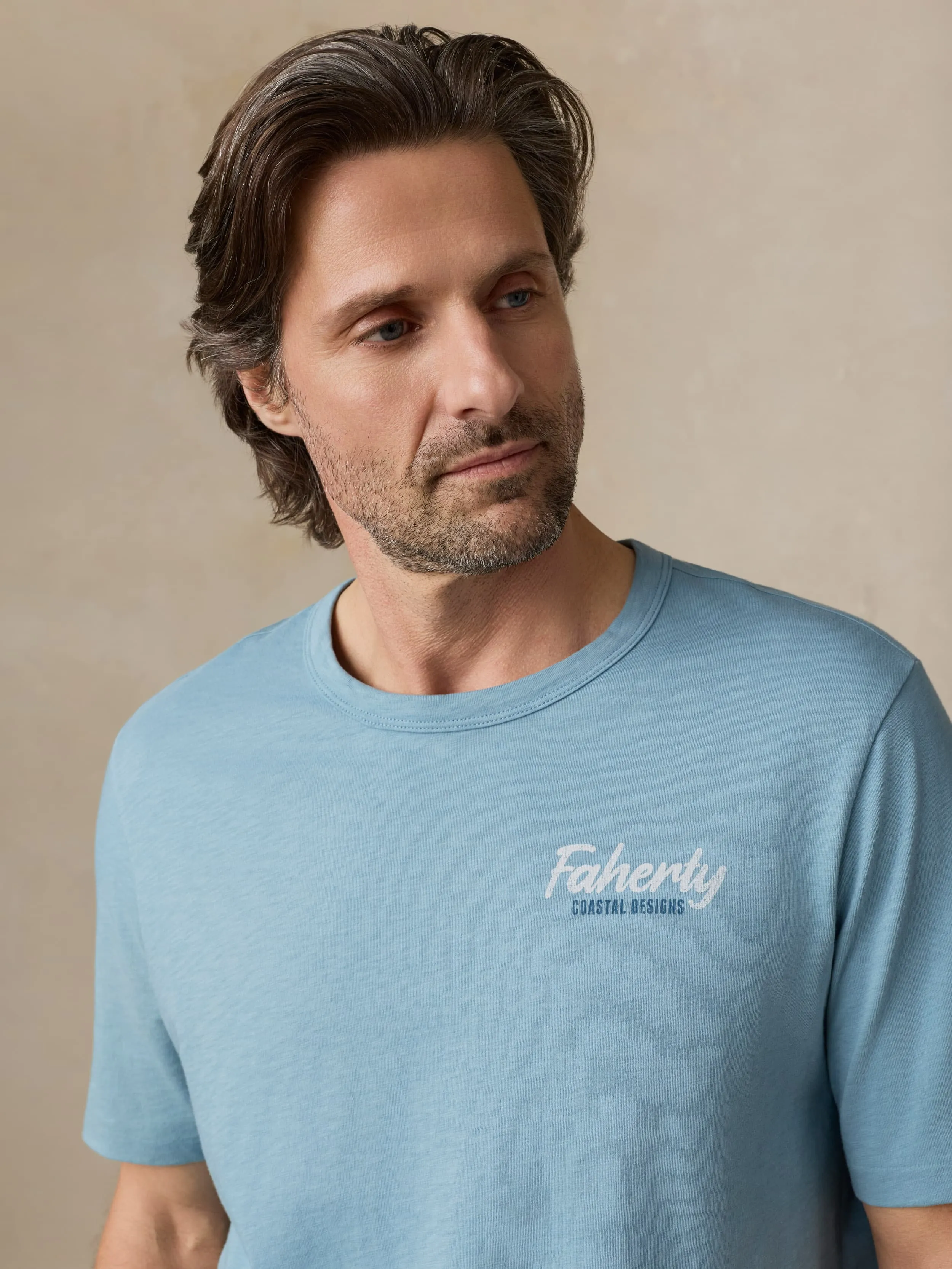 Sunwashed Regenerative Graphic Tee - Stormy Lake sold by Faherty product image thumbnail 4