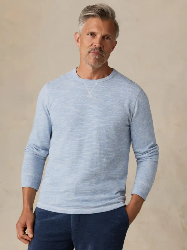 Sunwashed Organic Crew - Blue Ivory Feeder made by Faherty