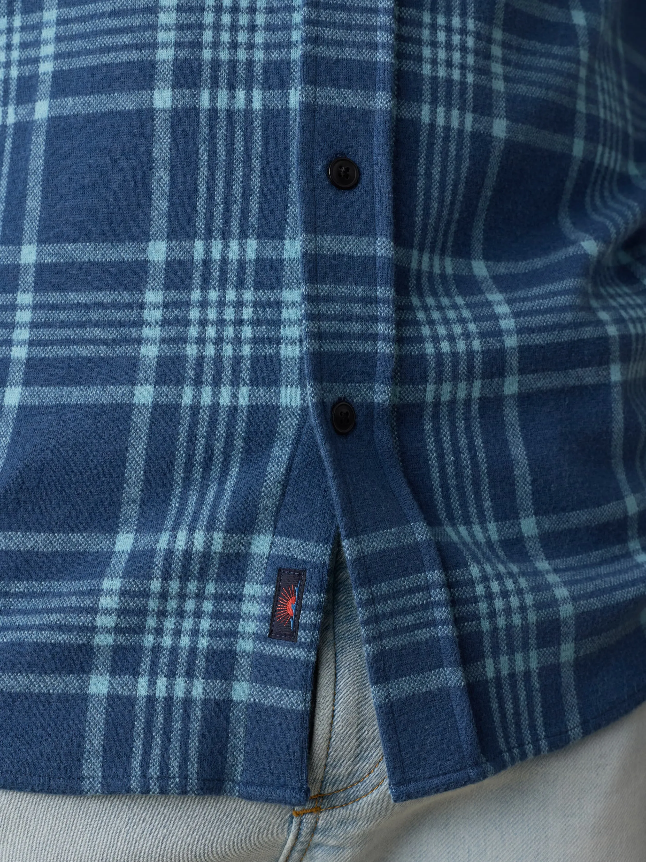 Legend Sweater Shirt - Midnight Teal Plaid sold by Faherty product image thumbnail 5