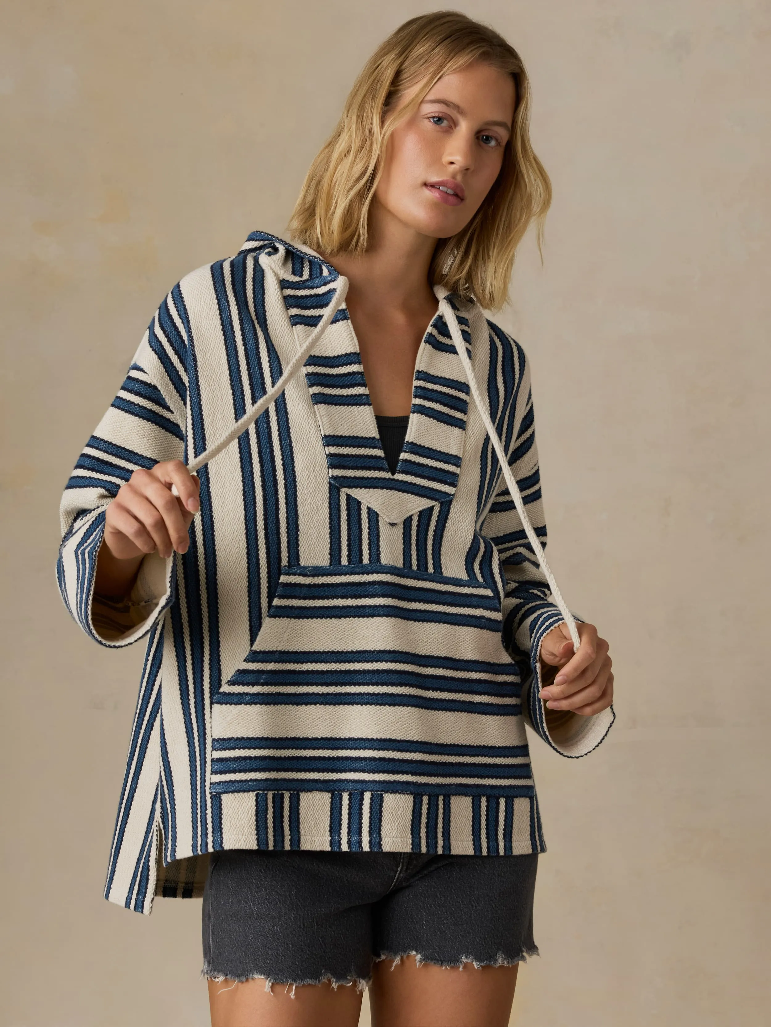 Baja Hoodie - Kingfisher Stripe sold by Faherty