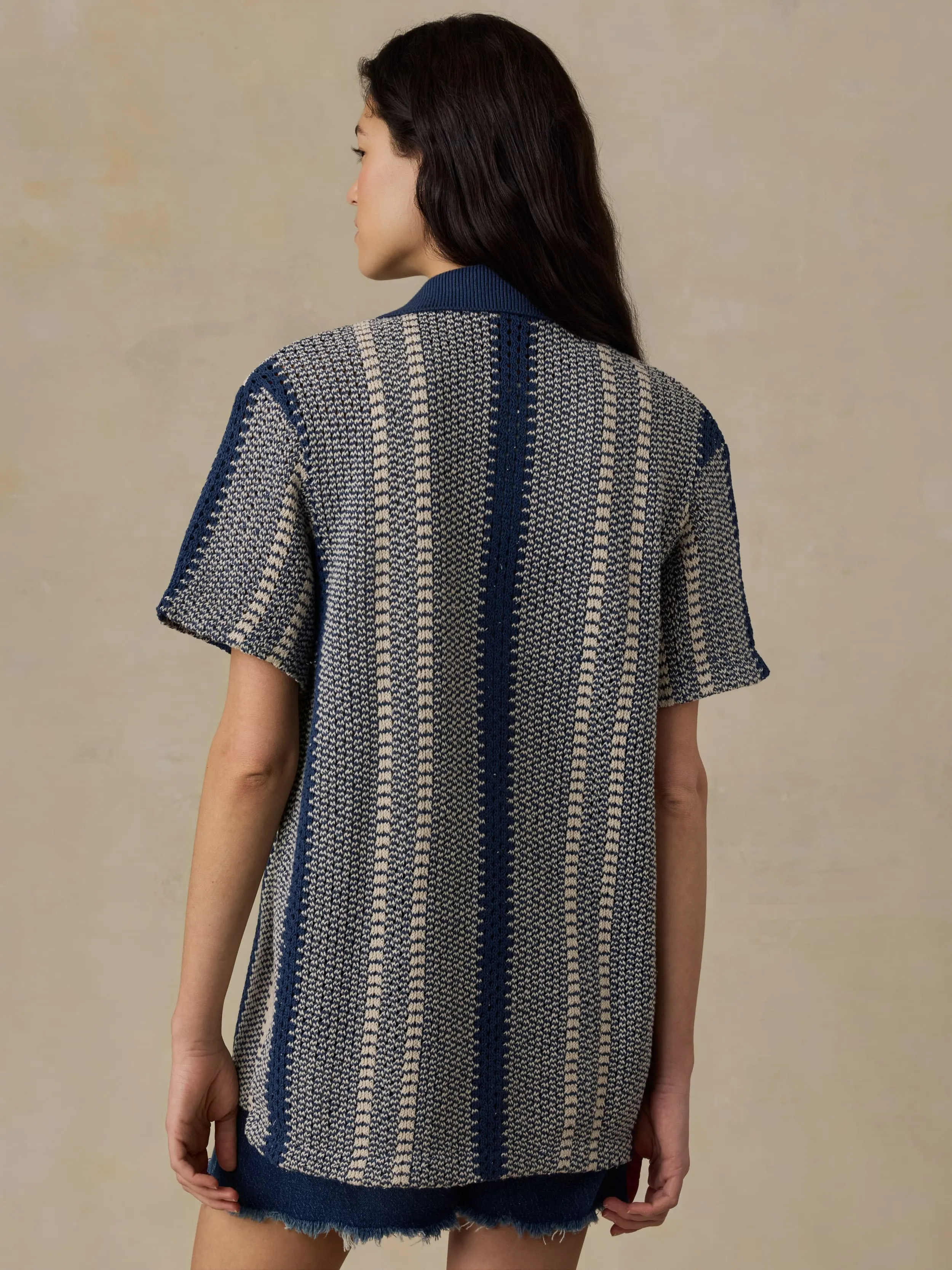 Seacoast Crochet Relaxed Camp Shirt - Sailor Stitch sold by Faherty product image thumbnail 3