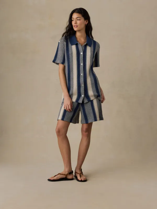 Seacoast Crochet Relaxed Camp Shirt - Sailor Stitch made by Faherty