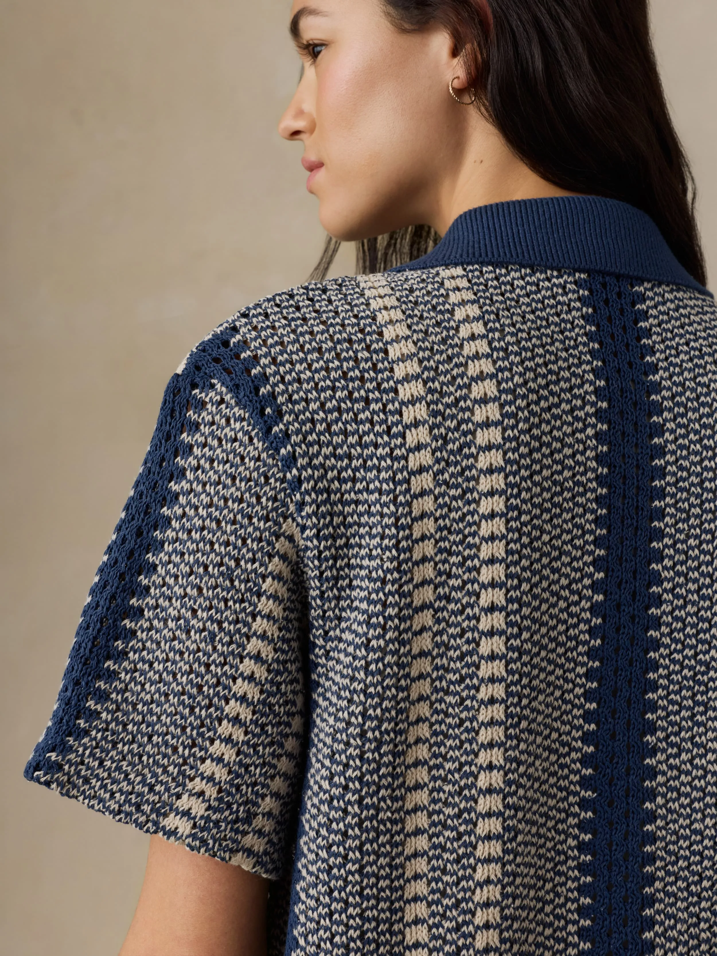 Seacoast Crochet Relaxed Camp Shirt - Sailor Stitch sold by Faherty product image thumbnail 5