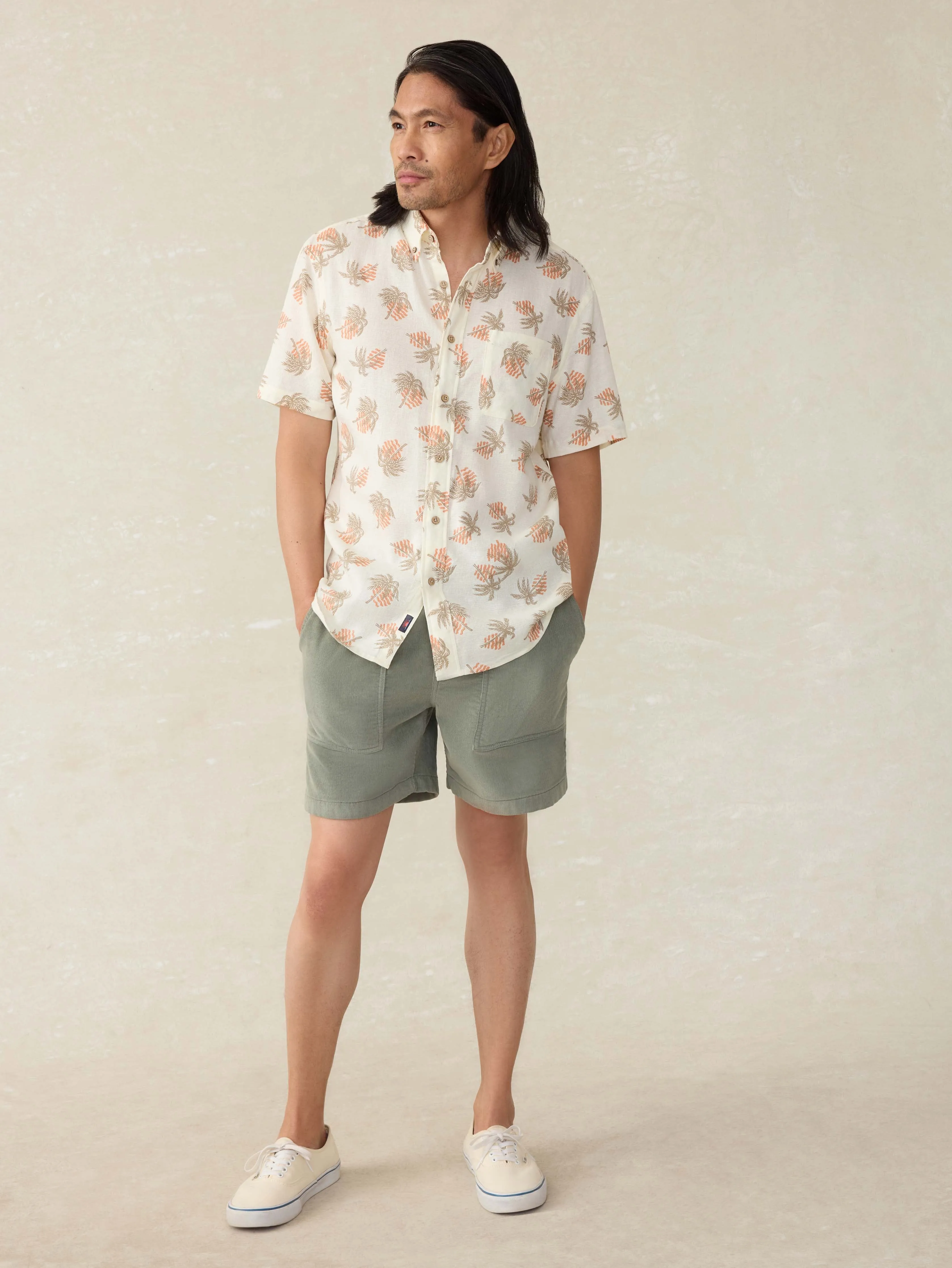 Short-Sleeve Breeze Shirt (Tall) - Sunlit Palm and Waves sold by Faherty product image thumbnail 3