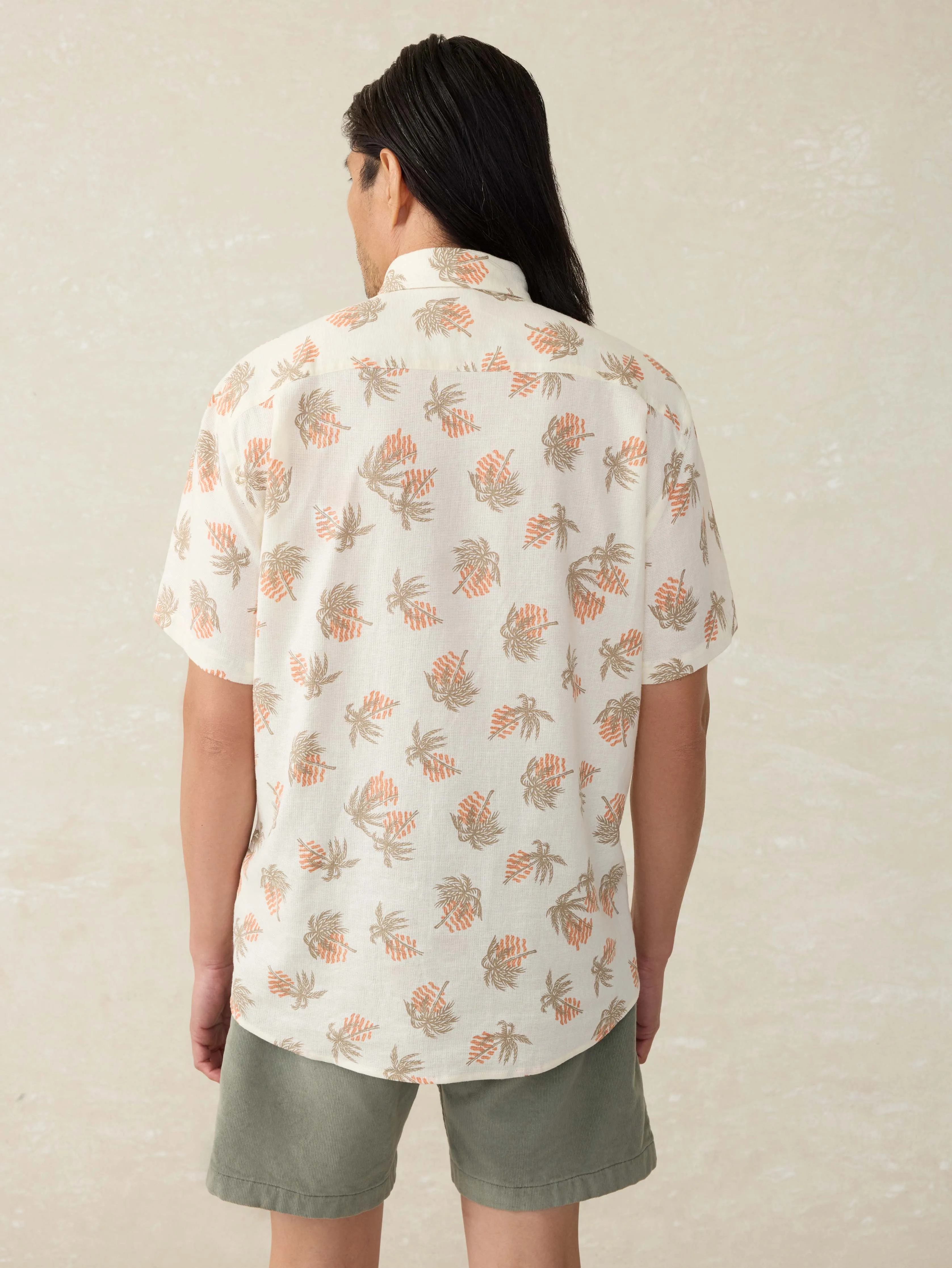 Short-Sleeve Breeze Shirt (Tall) - Sunlit Palm and Waves sold by Faherty product image thumbnail 5