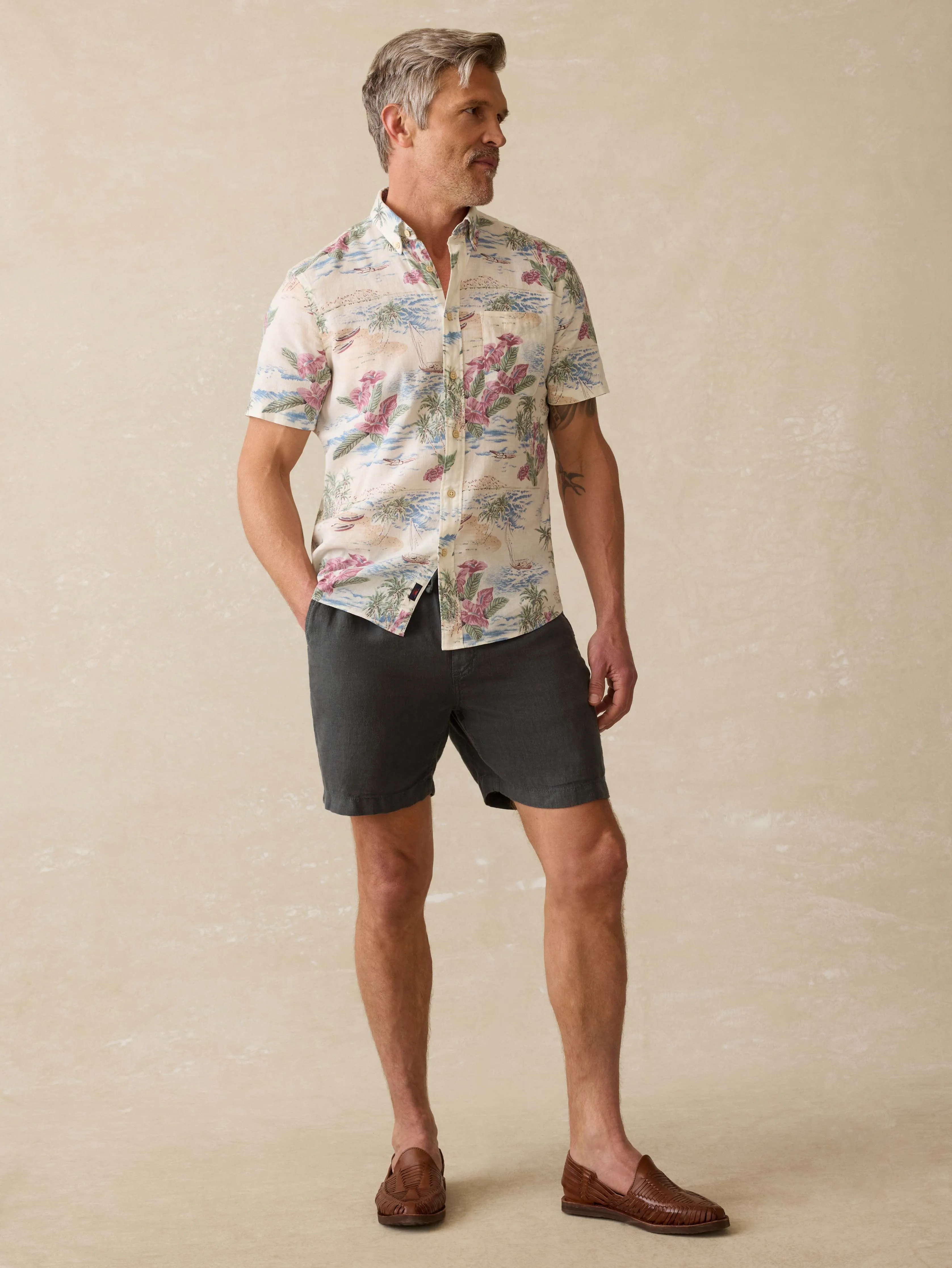Short-Sleeve Breeze Shirt (Tall) - Molokai Scenic Tropical sold by Faherty product image thumbnail 3