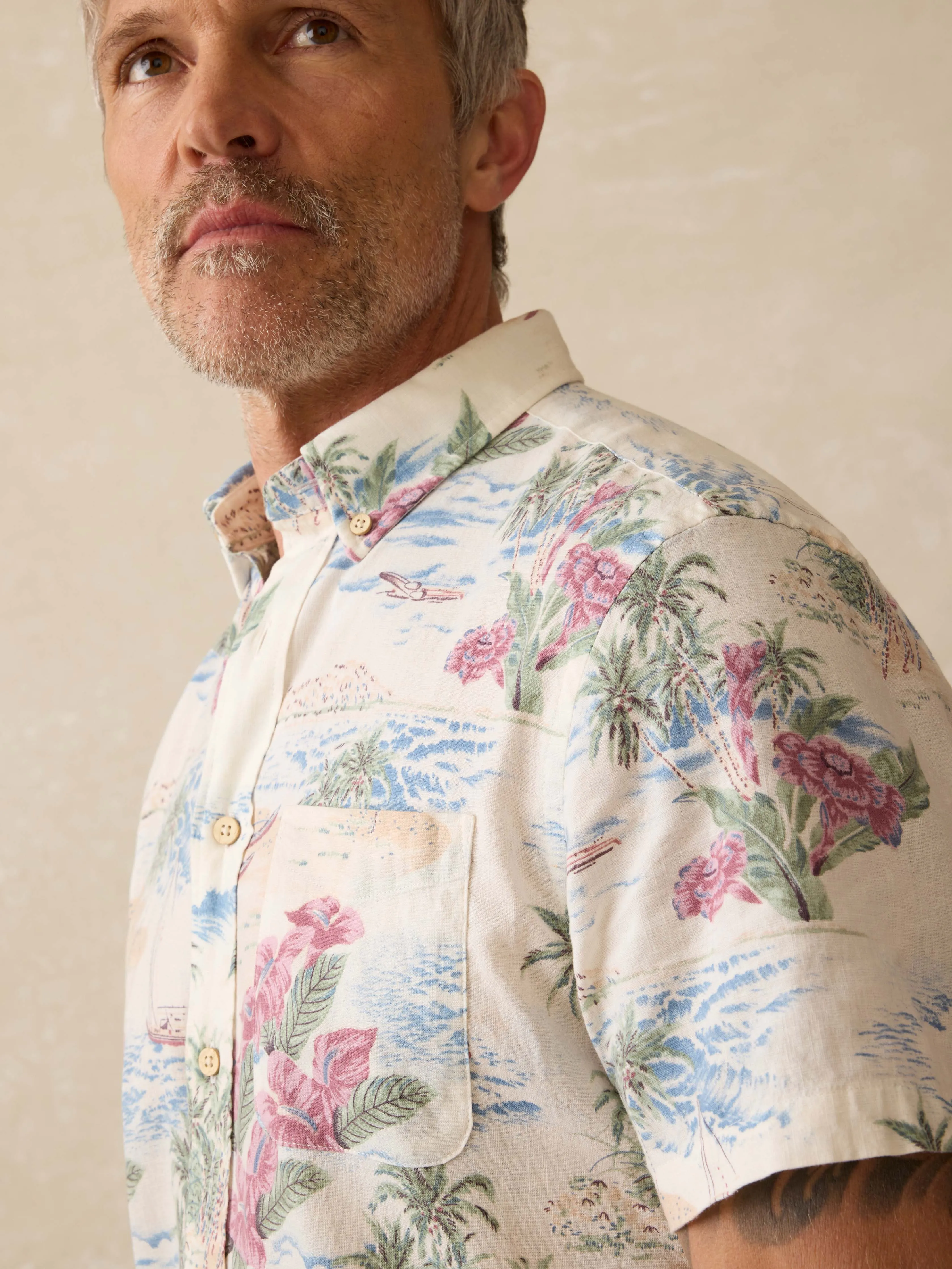 Short-Sleeve Breeze Shirt (Tall) - Molokai Scenic Tropical sold by Faherty product image thumbnail 2