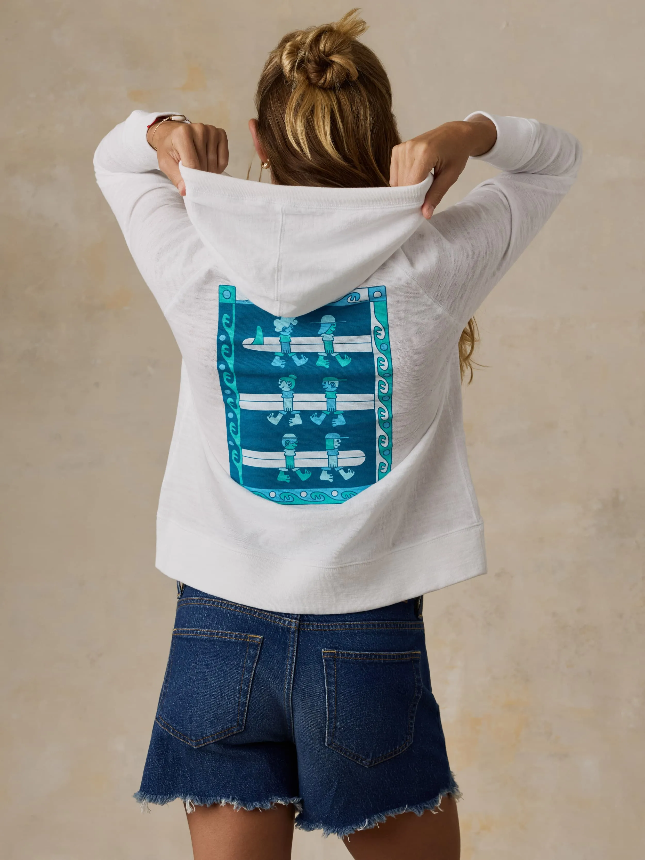 Faherty x Surfrider Sunwashed Organic Hoodie - White sold by Faherty product image thumbnail 2