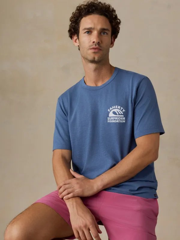 Faherty x Surfrider Sunwashed Regenerative Tee - Blue Horizon made by Faherty
