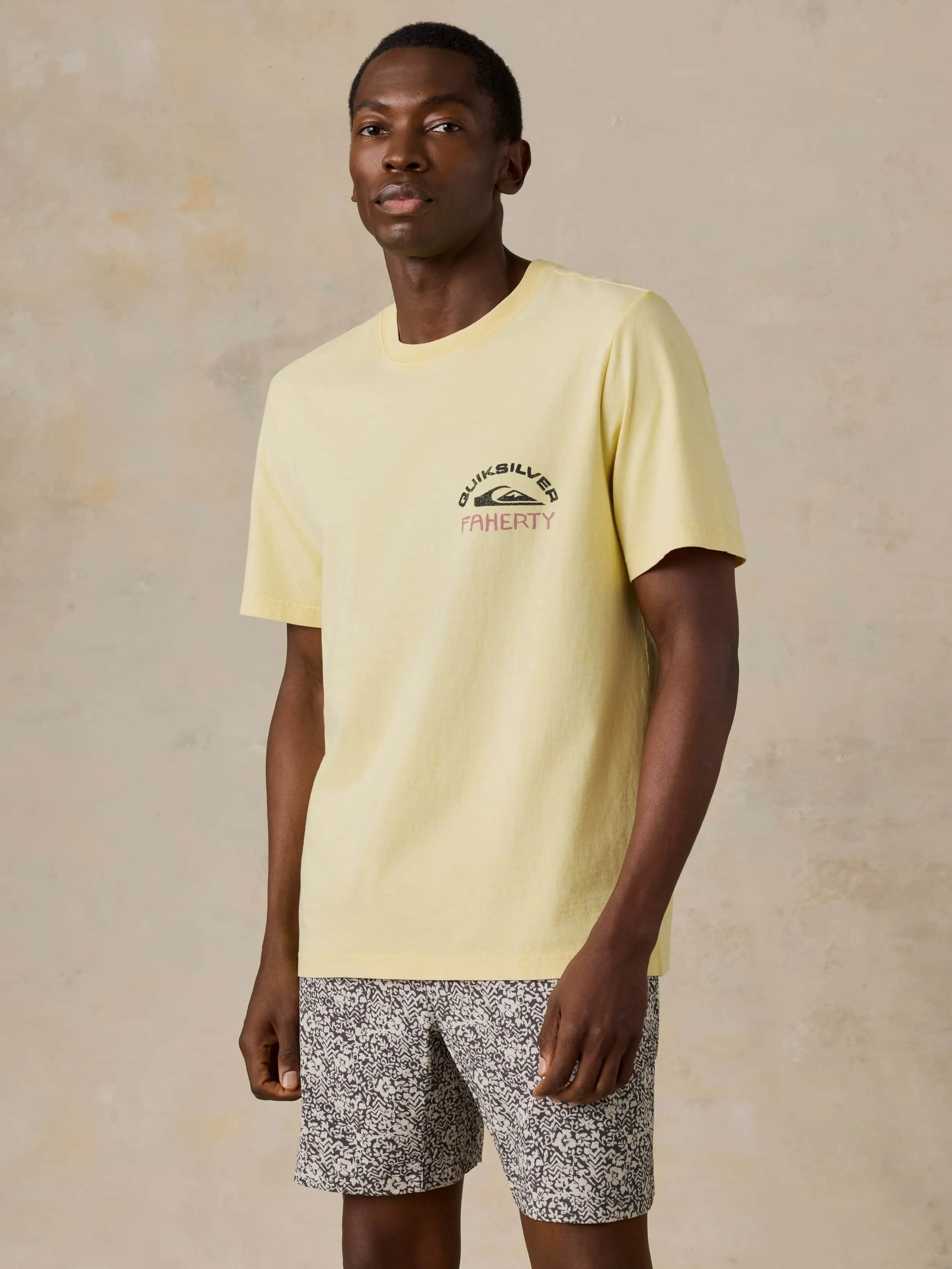 Faherty x Quiksilver Heavy Wash Tee - Bright Sun sold by Faherty product image thumbnail 4