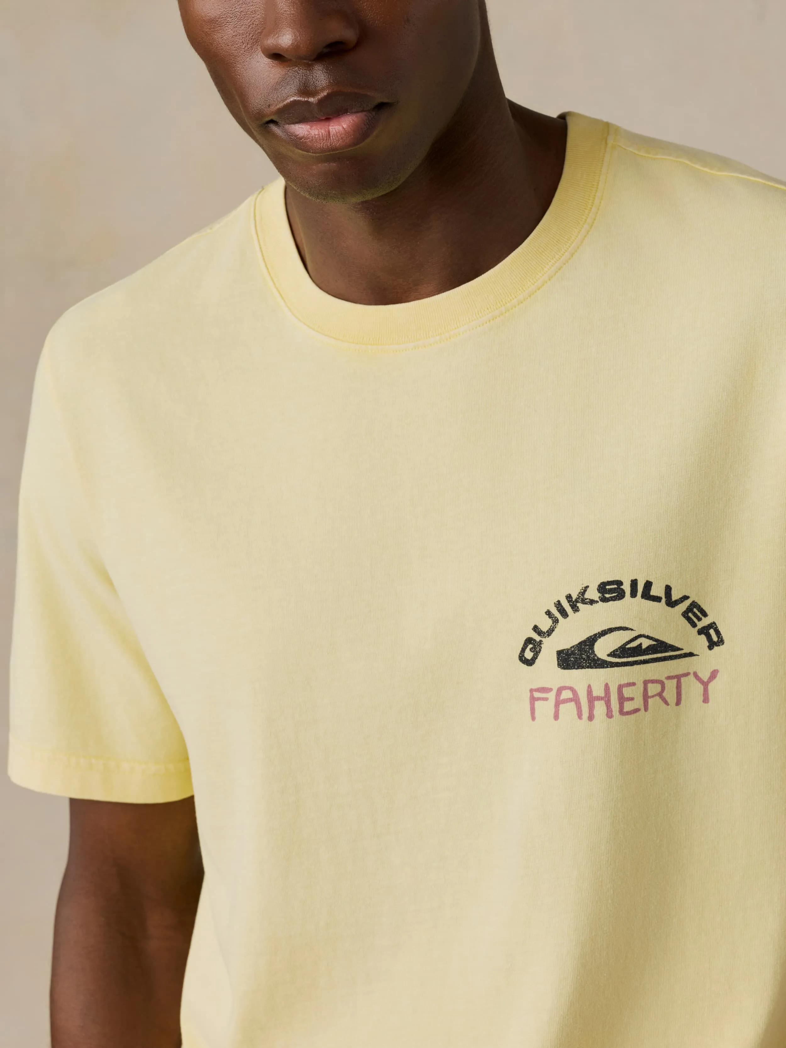 Faherty x Quiksilver Heavy Wash Tee - Bright Sun sold by Faherty product image thumbnail 3