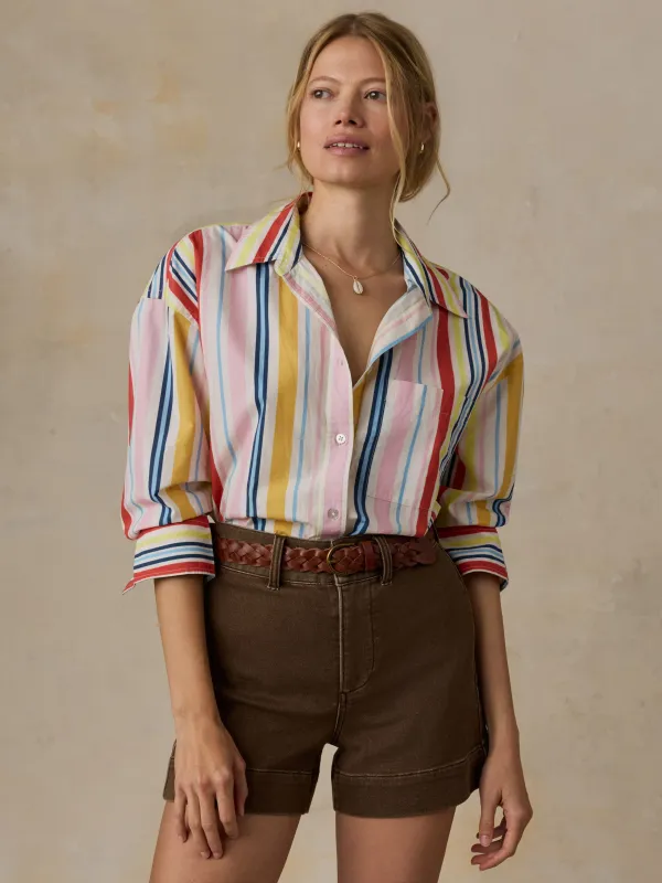 Coastal Poplin Relaxed Shirt - Sunset Parade made by Faherty