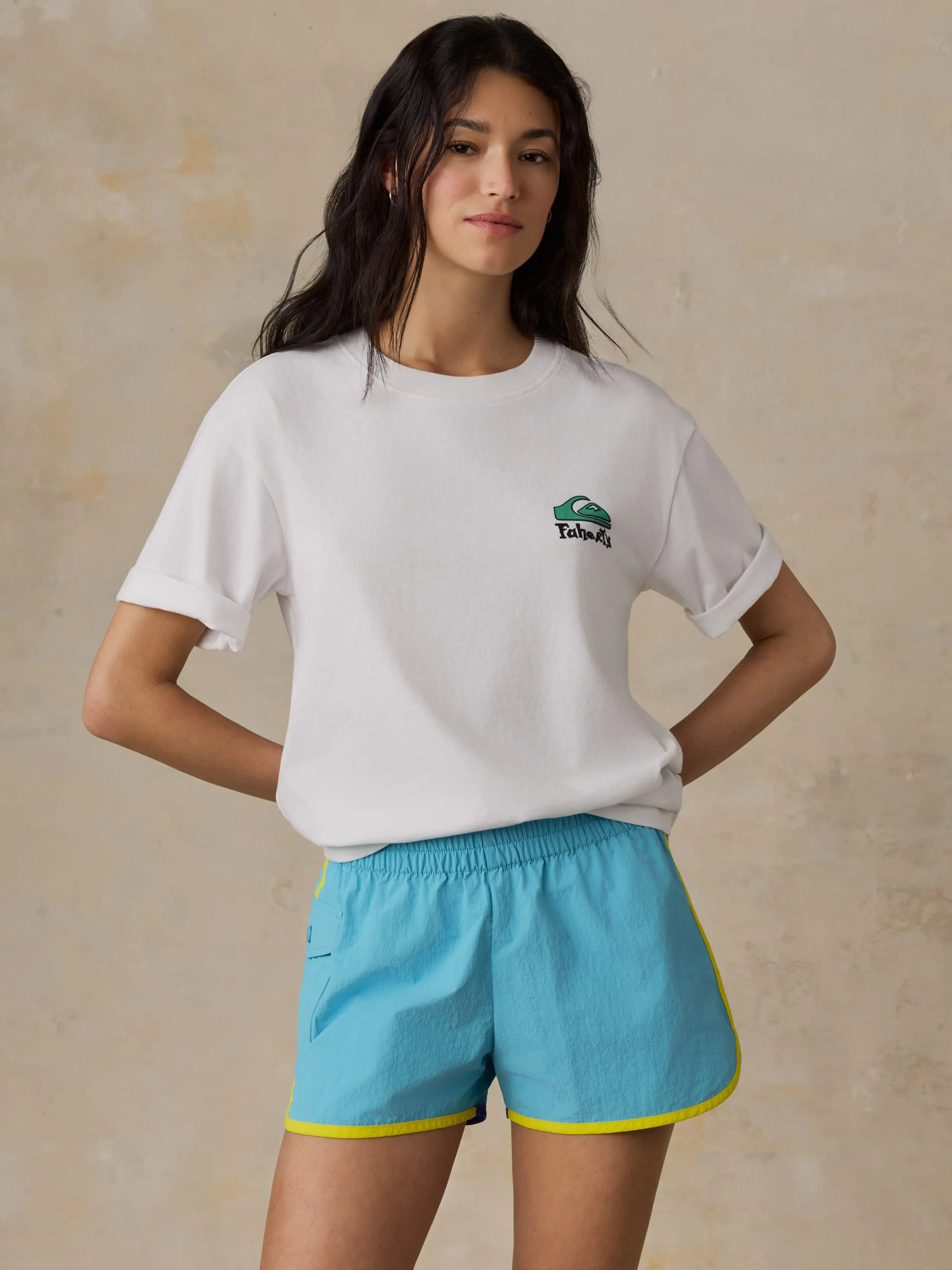 Faherty x Quiksilver Graphic Tee - White sold by Faherty