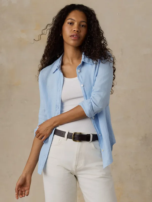 Laguna Linen Classic Shirt - Chambray Blue made by Faherty