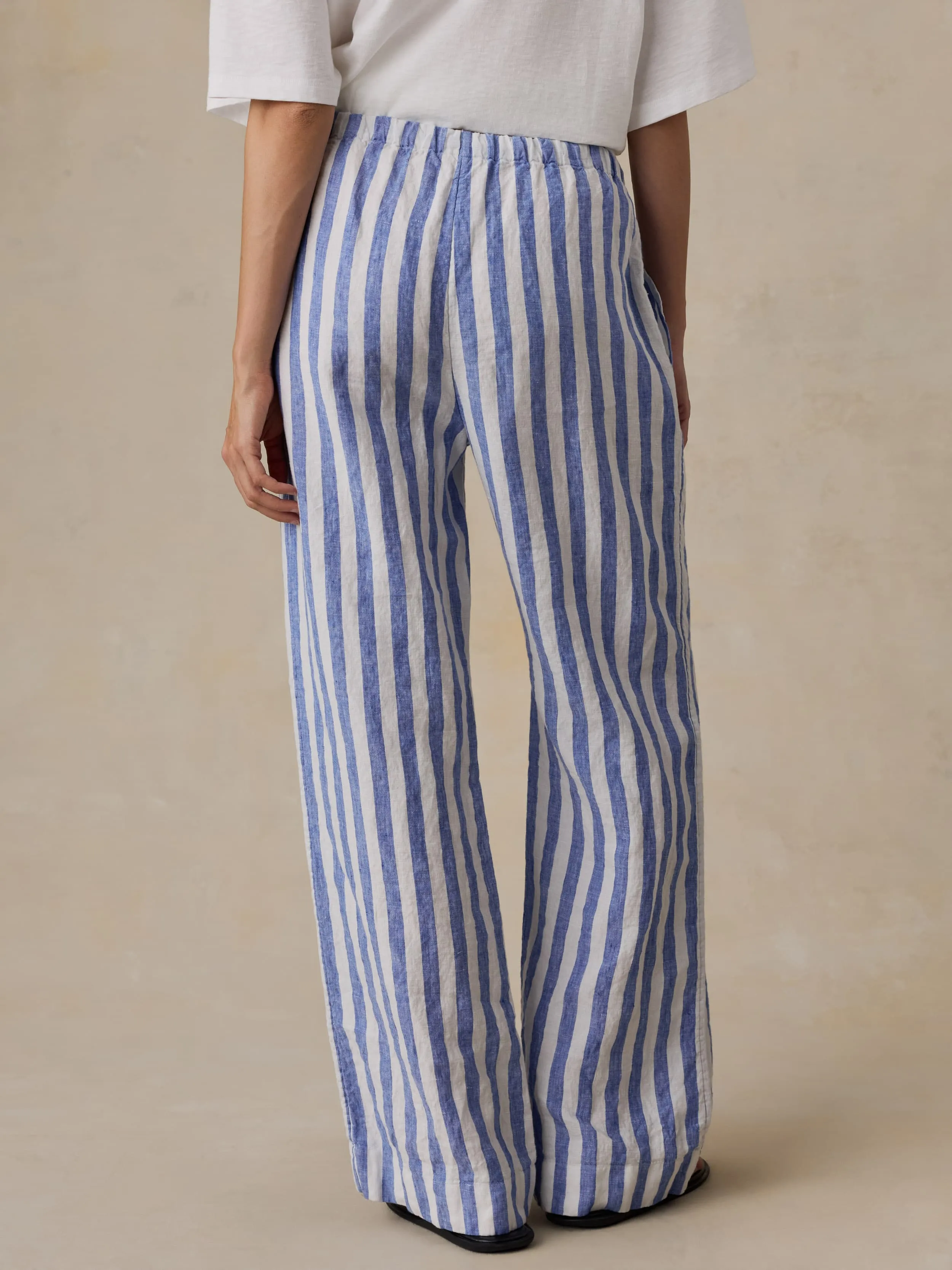 Laidback Linen Pant - Coastal Calm Stripe sold by Faherty product image thumbnail 4
