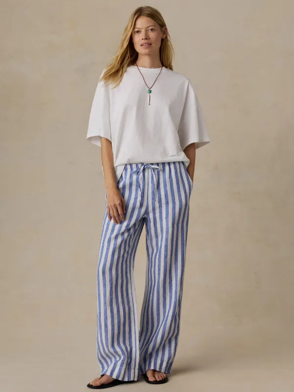 Laidback Linen Pant - Coastal Calm Stripe made by Faherty