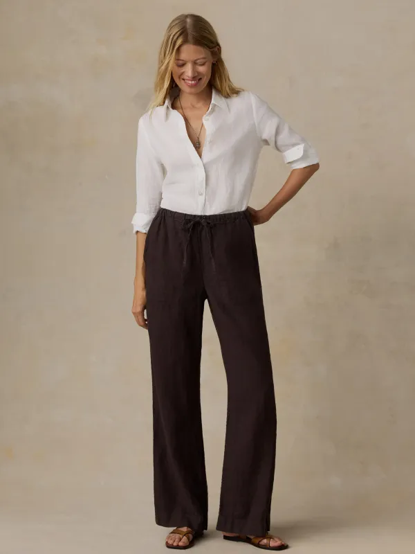 Laidback Linen Pant - Demitasse made by Faherty