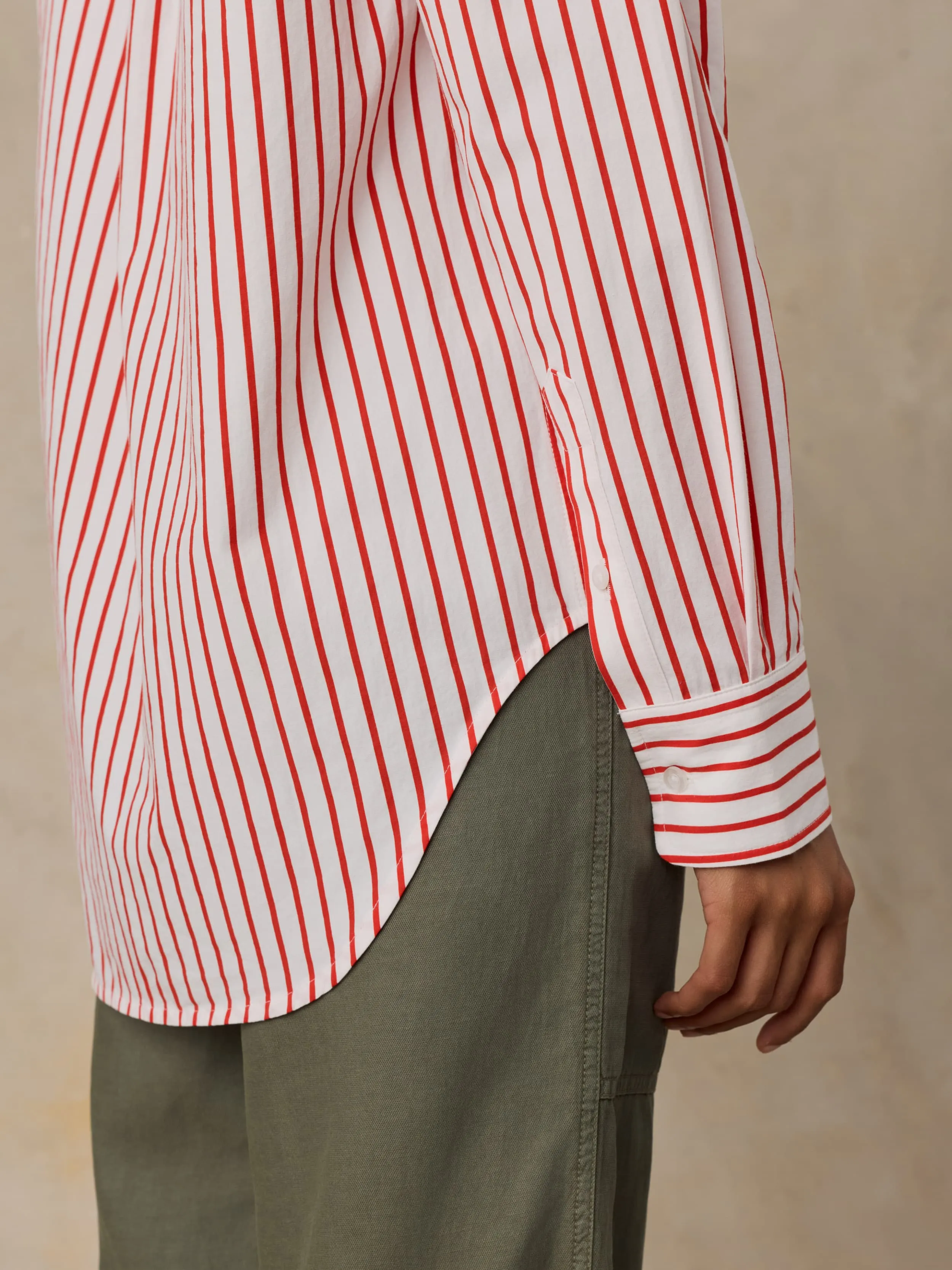 Coastal Poplin Relaxed Shirt - Summer Sail Stripe sold by Faherty product image thumbnail 4