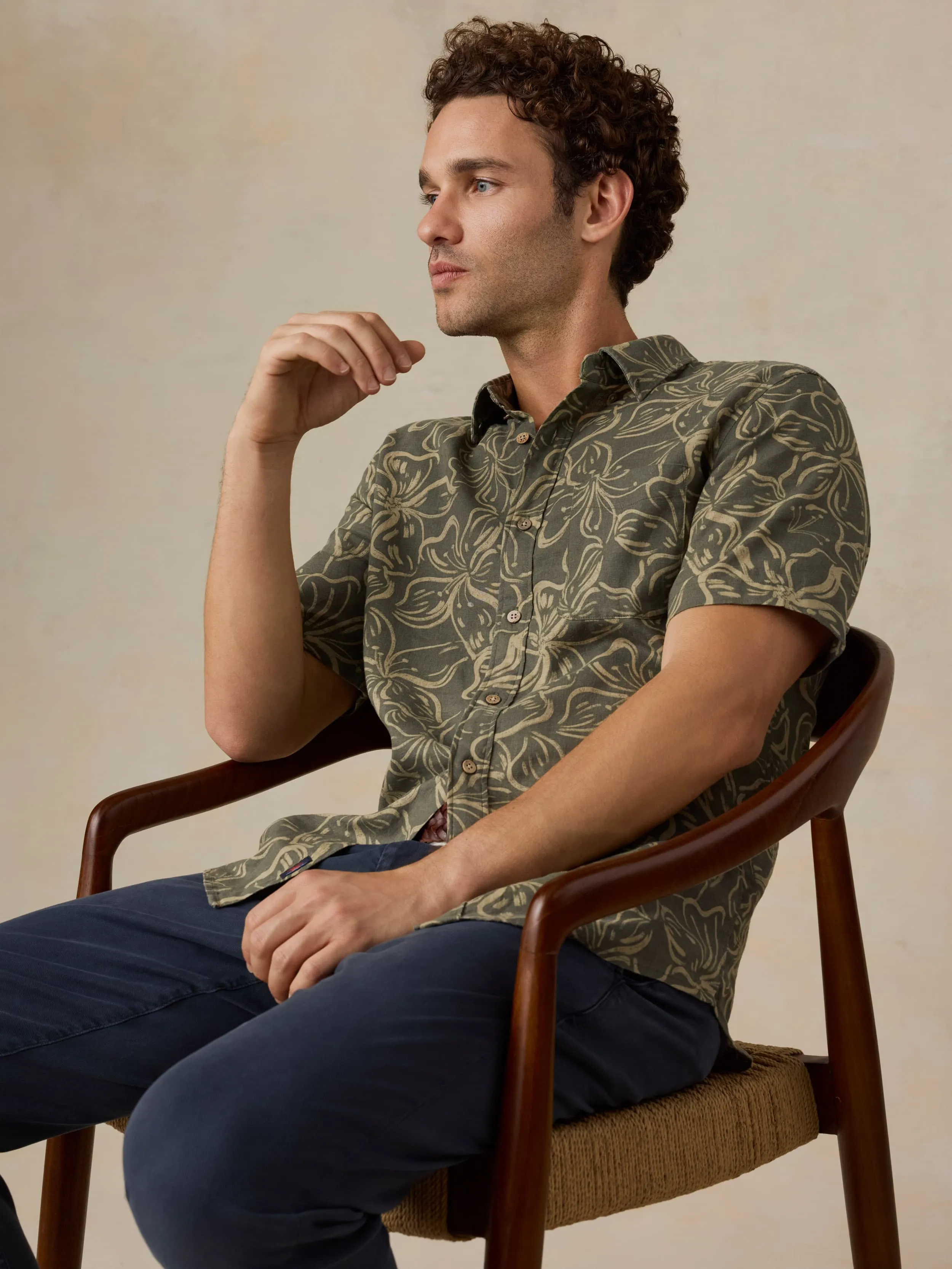 Short-Sleeve Breeze Shirt - Light Pine Blossom sold by Faherty product image thumbnail 2