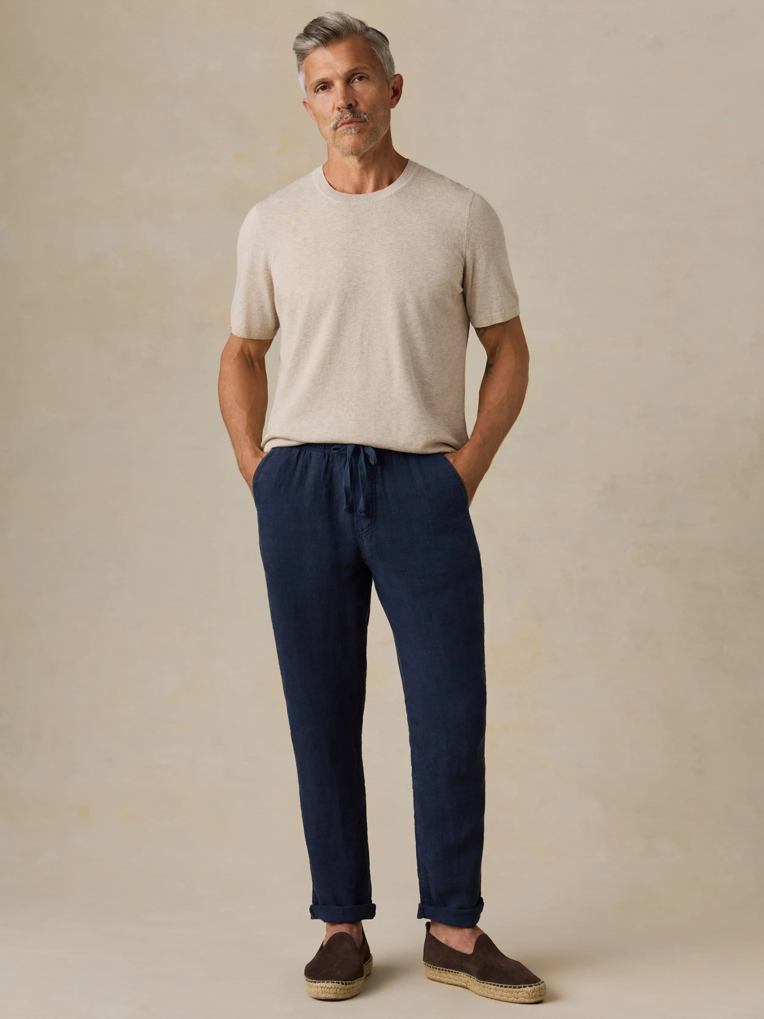 Short-Sleeve Sweater Tee - Faded Sand Melange sold by Faherty product image thumbnail 2