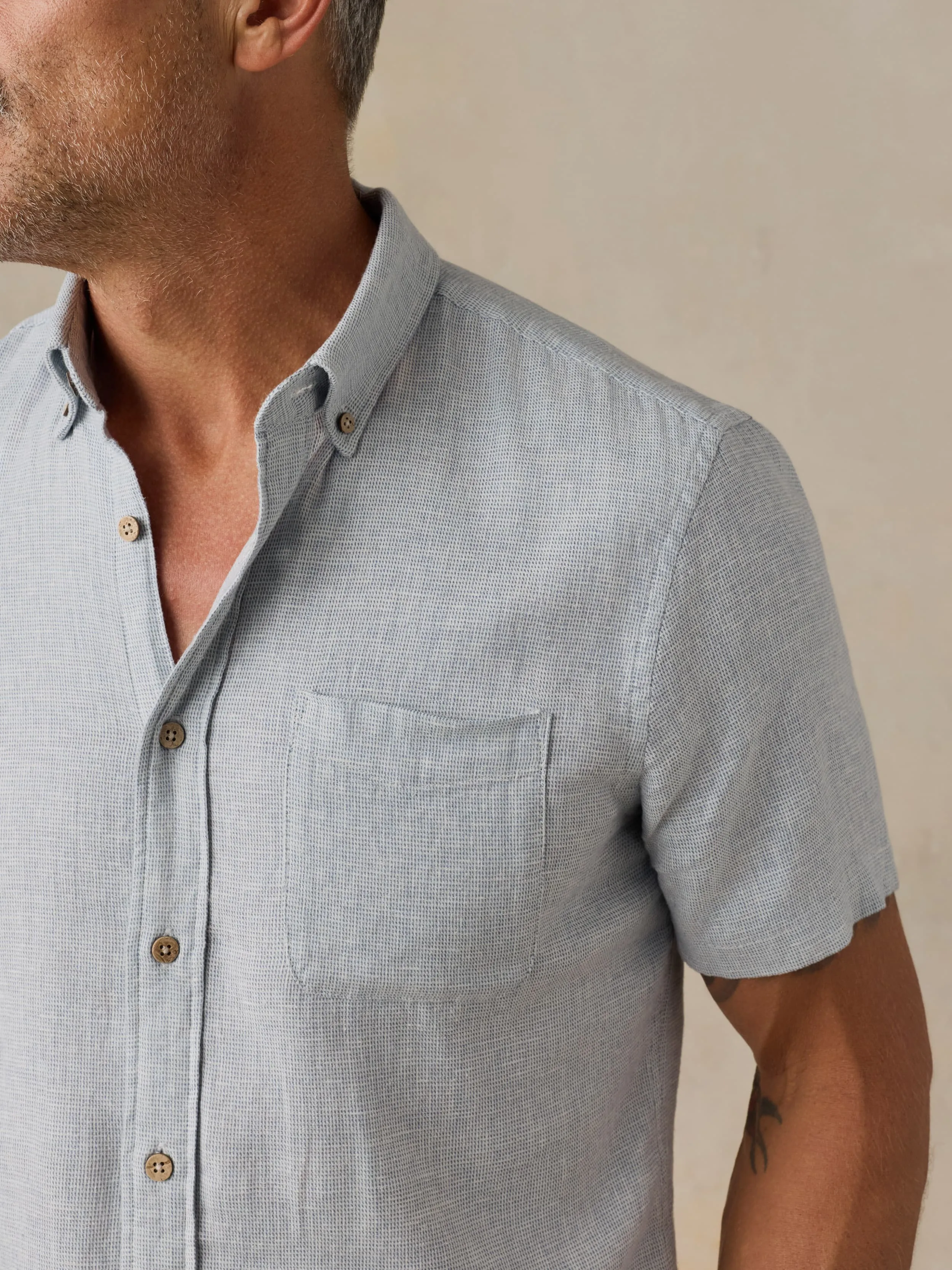 Short-Sleeve Breeze Shirt - Blue Streams sold by Faherty product image thumbnail 3