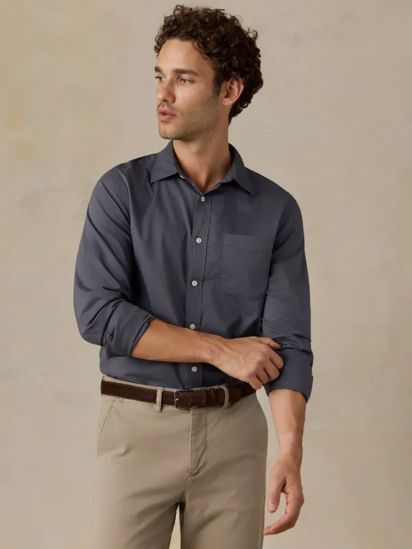 Long-Sleeve Weightless Cotton Shirt - Abyss Navy made by Faherty
